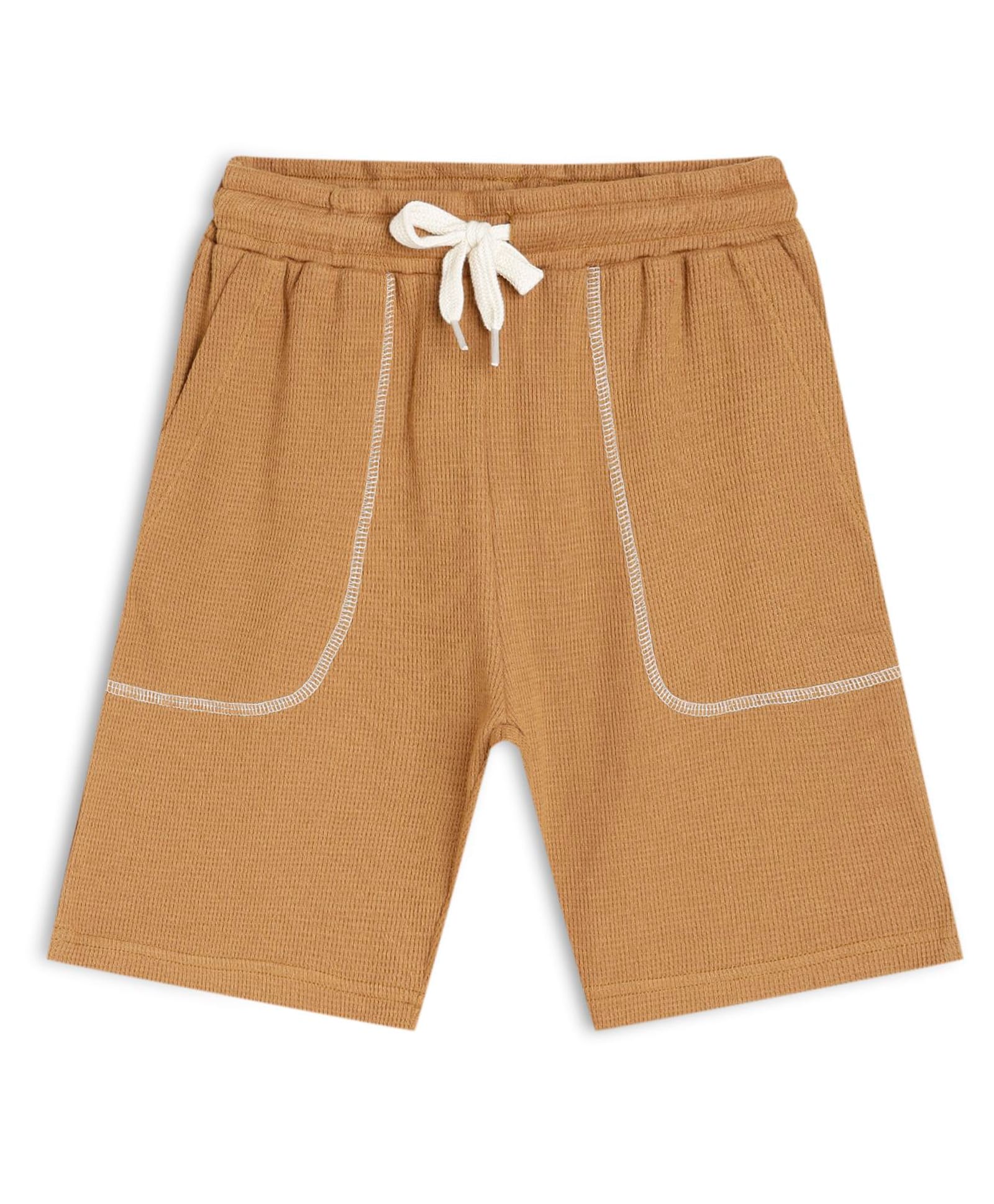 CHILINS 100% Cotton Knit Solid Shorts - Brown-picture-17