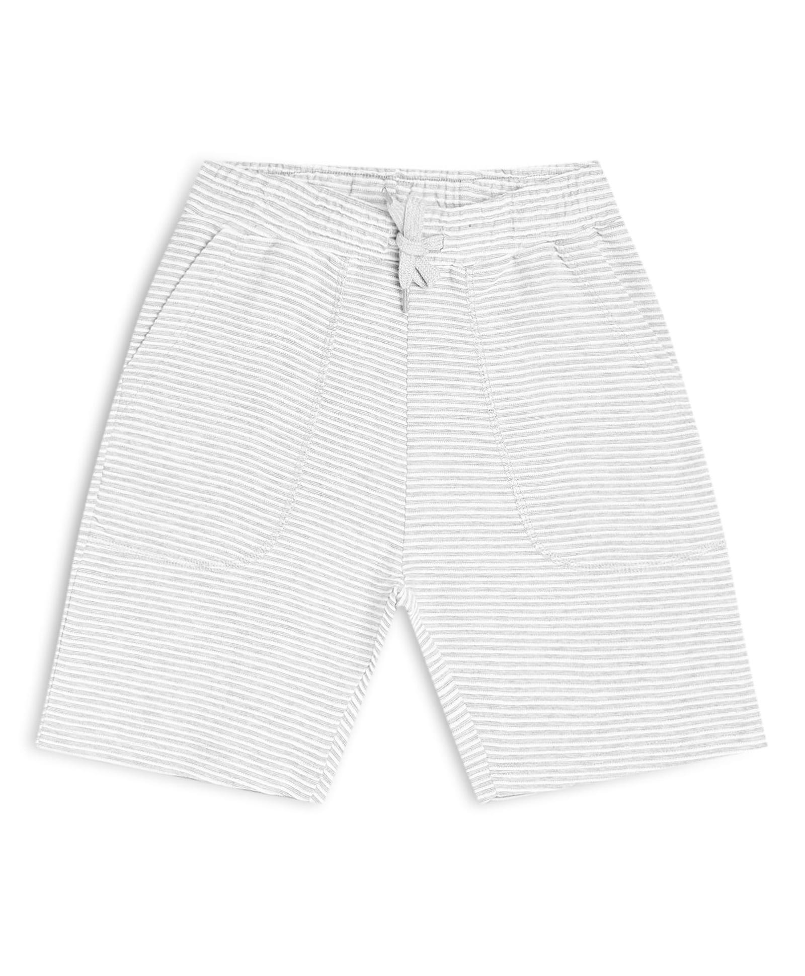CHILINS 100% Cotton Knit Striped Shorts - Grey-picture-22