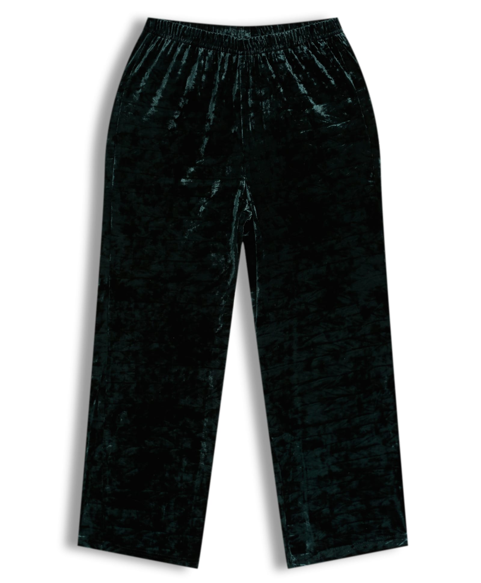 CHILINS Velvet Knit Solid Pants - Dark Green-picture-23