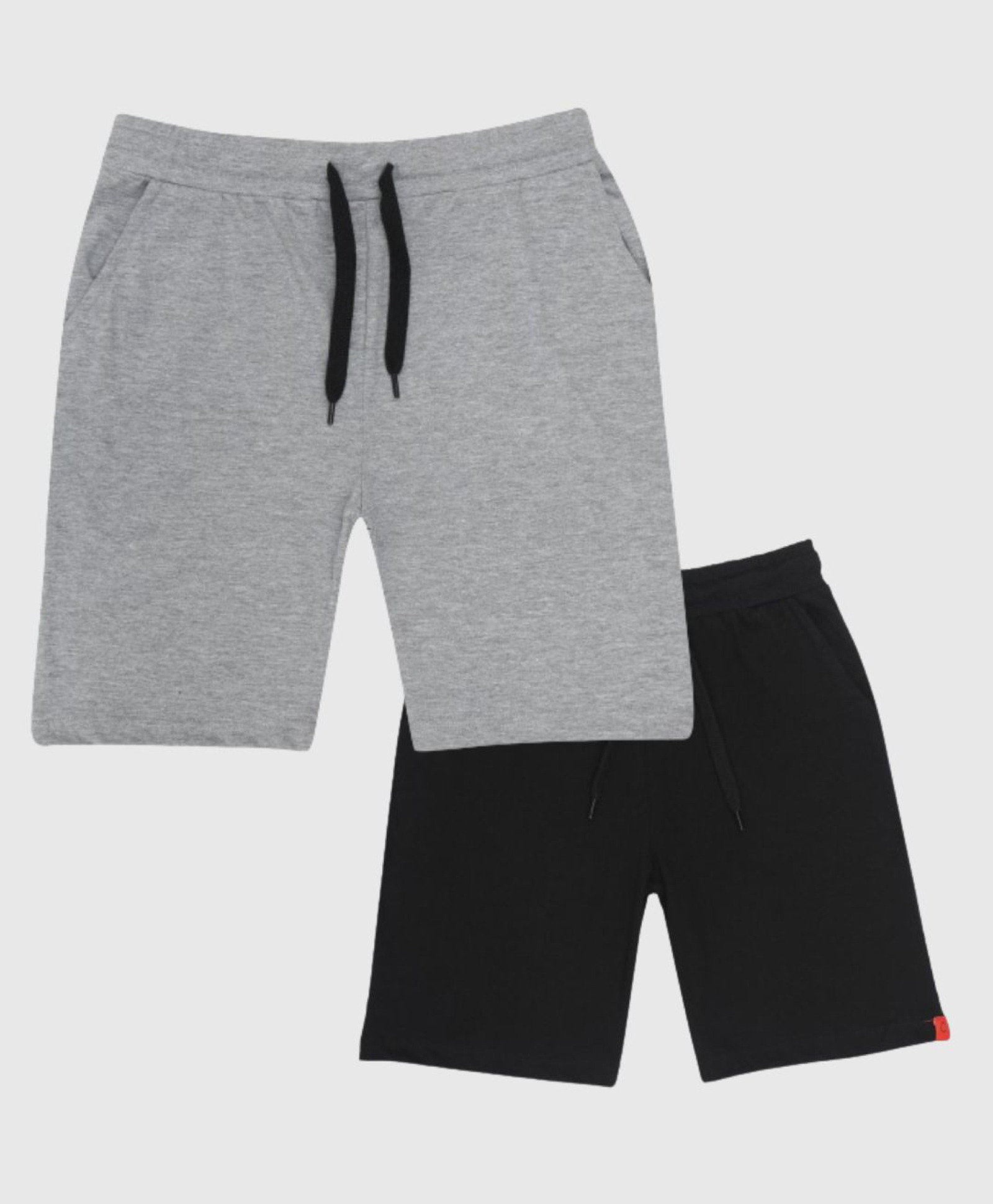 CHILINS Cotton Knit Pack Of 2 Solid Shorts - Grey & Black-picture-20