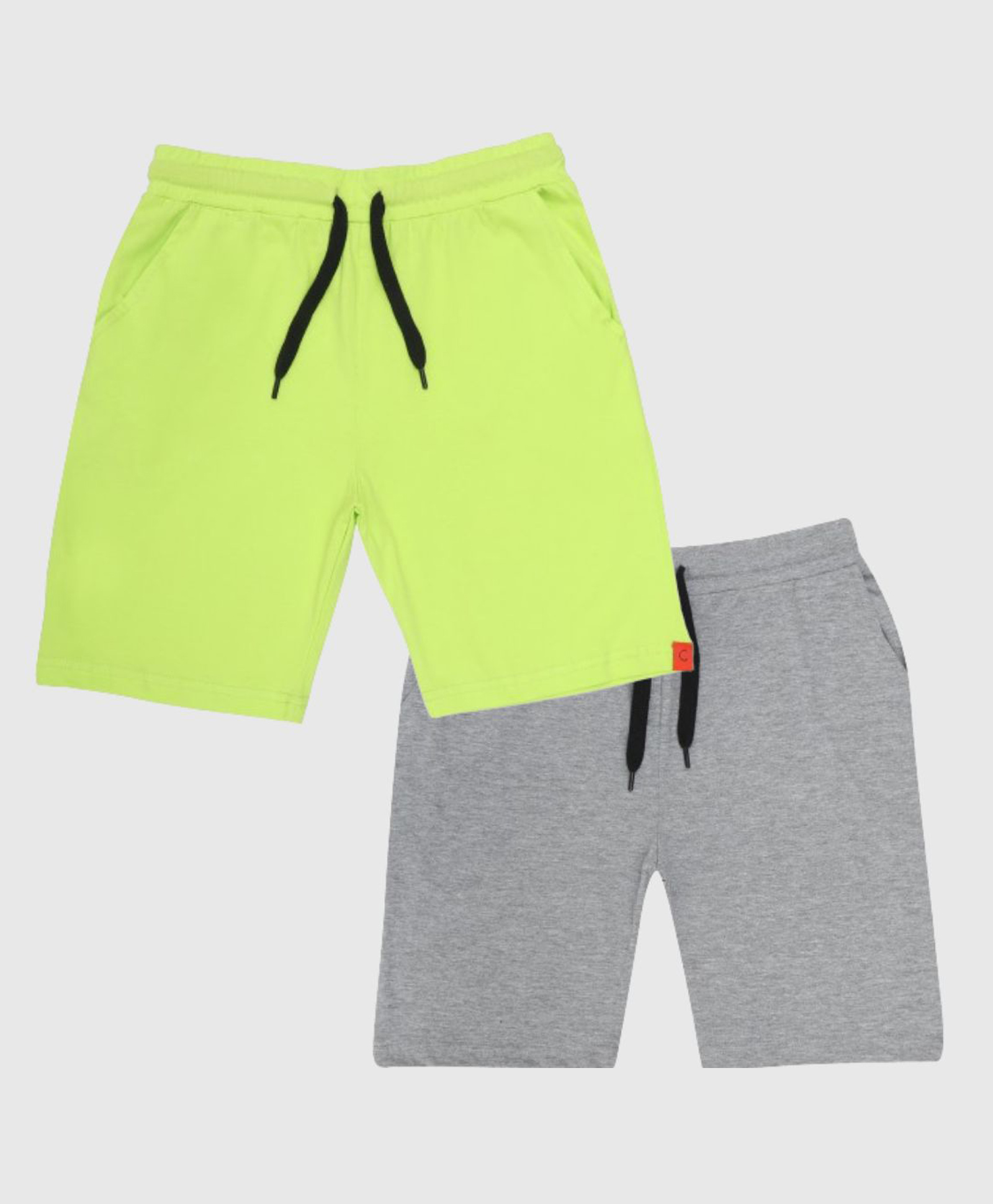 CHILINS Cotton Knit Pack Of 2 Solid Shorts - Grey & Green-picture-14