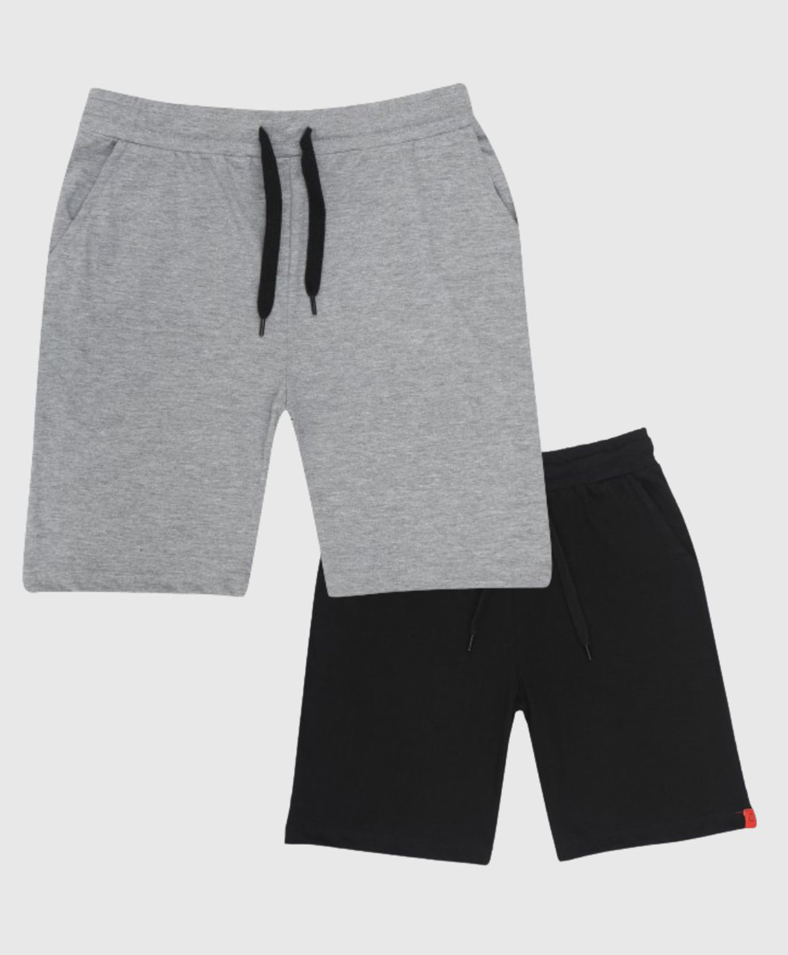 CHILINS Cotton Knit Pack Of 2 Solid Shorts - Grey & Blue-image-49