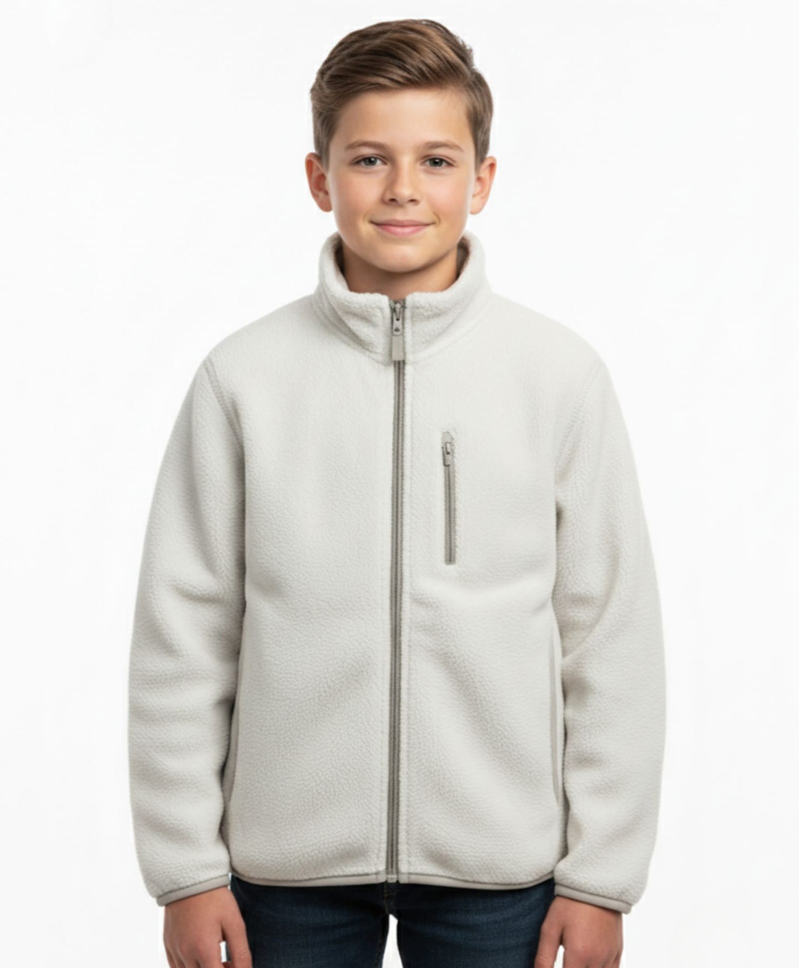 ALAN JONES Knit Full Sleeves Solid Light Winter Jacket - Light Grey-picture-12