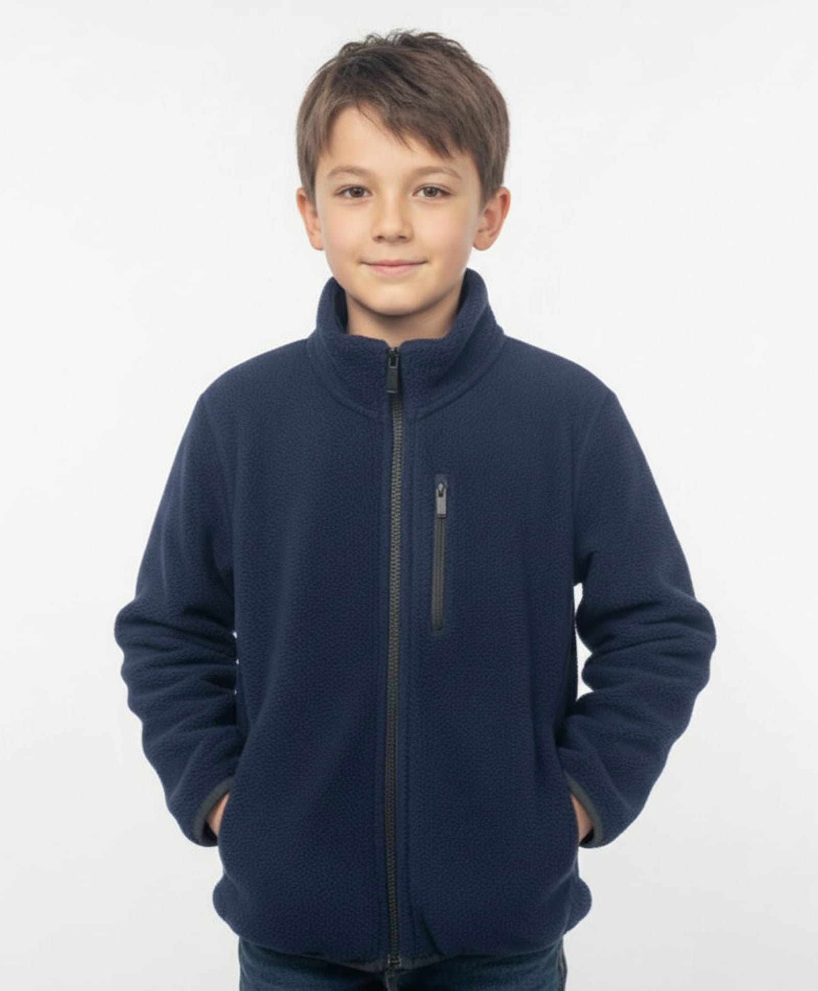 ALAN JONES Knit Full Sleeves Solid Light Winter Jacket - Navy Blue-picture-31
