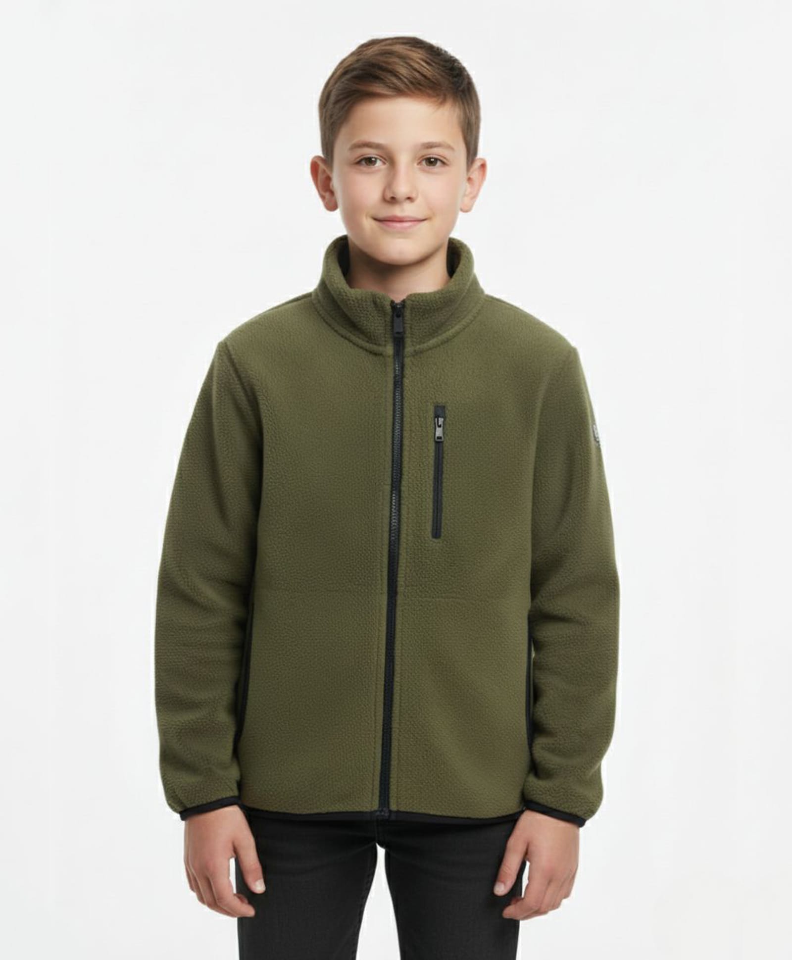 ALAN JONES Knit Full Sleeves Solid Light Winter Jacket - Olive-picture-22