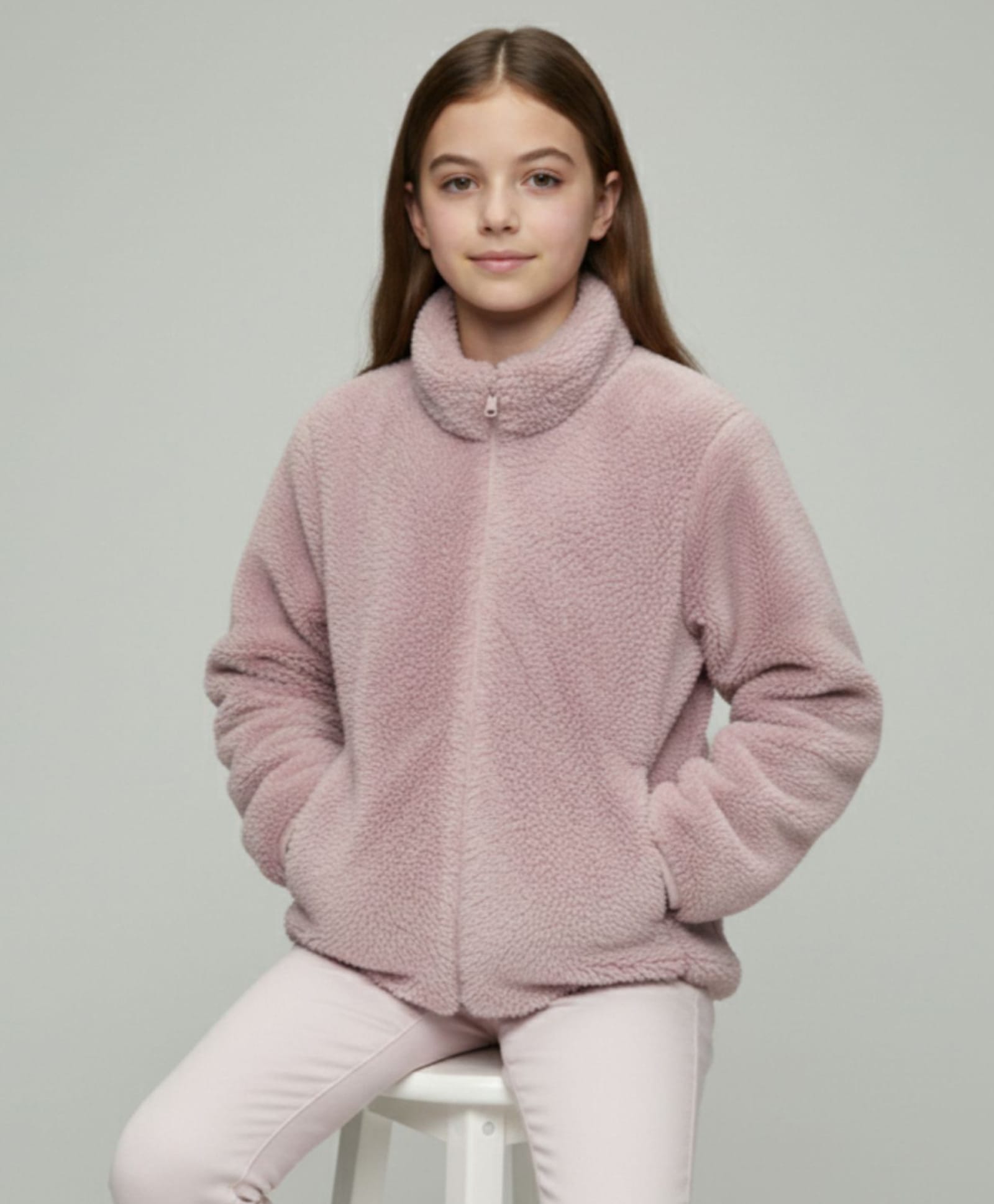 ALAN JONES Knit Full Sleeves Solid Light Winter Jacket - Pastel Pink-picture-35