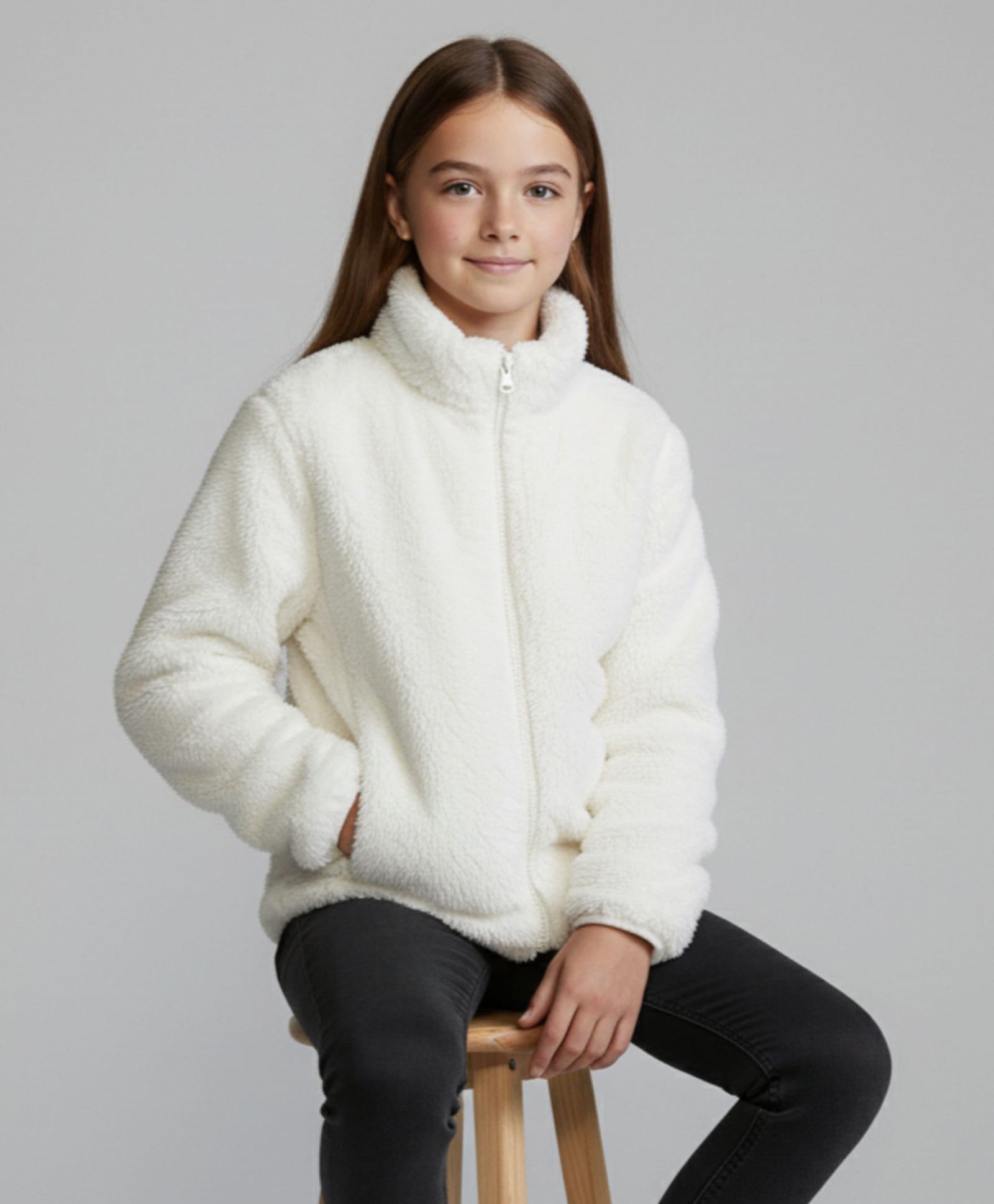 ALAN JONES Knit Full Sleeves Solid Light Winter Jacket - Off White-picture-20
