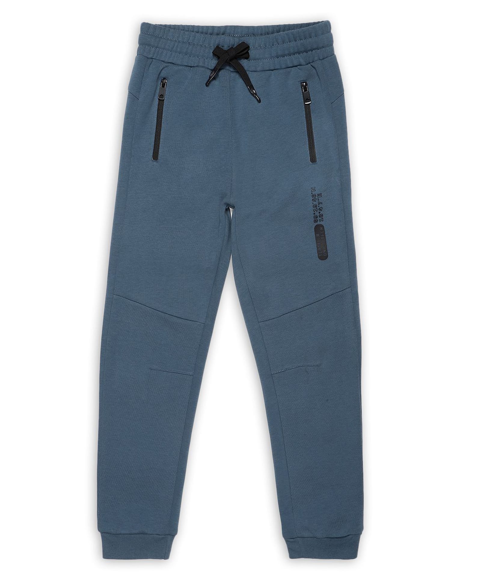 ALAN JONES Cotton Blend Knit Solid Joggers - Dark Blue-picture-13