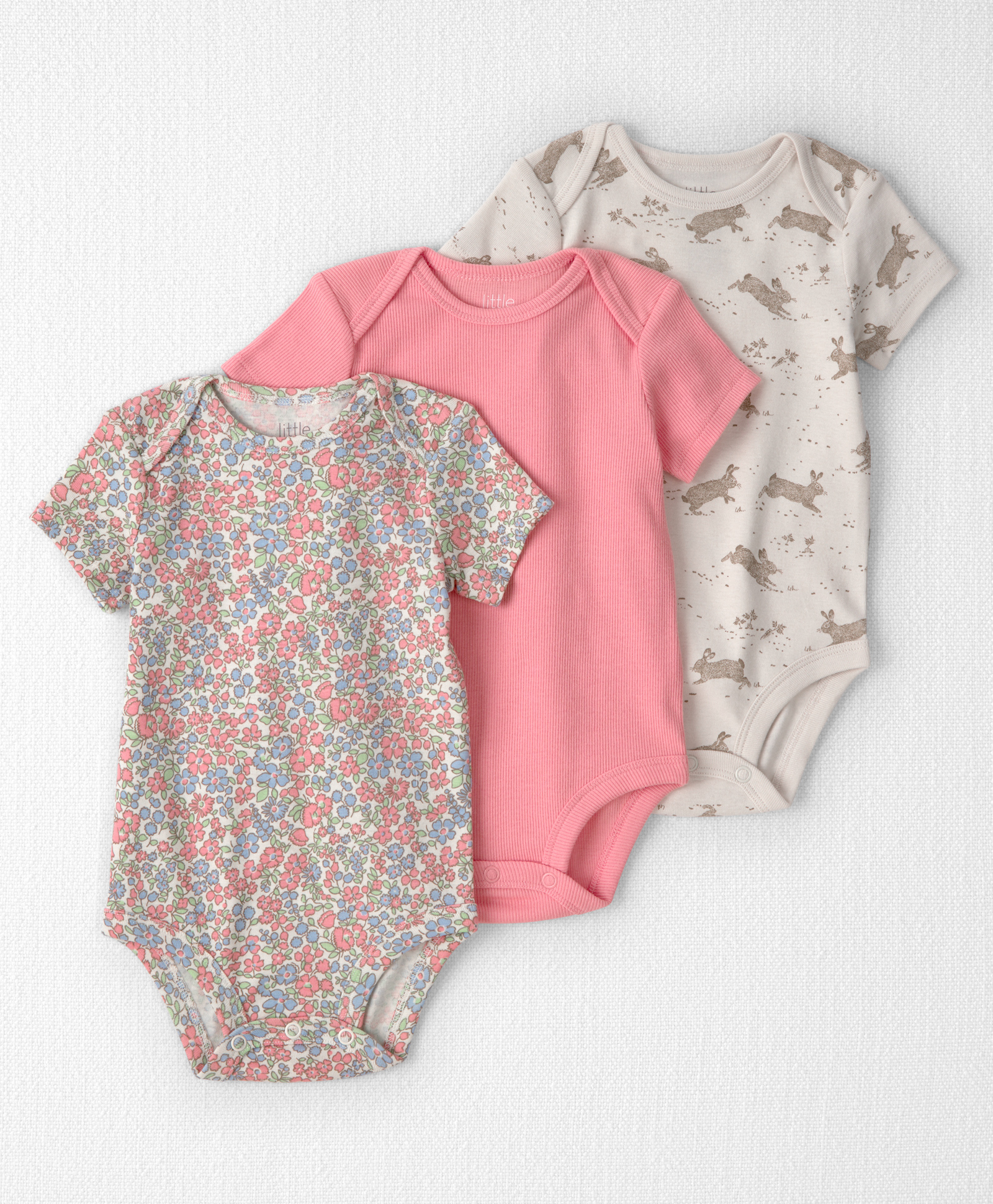 little planet by carter's Organic Cotton Knit Half Sleeves Printed Onesies Pack Of 3 ( Colour May Vary )-picture-11