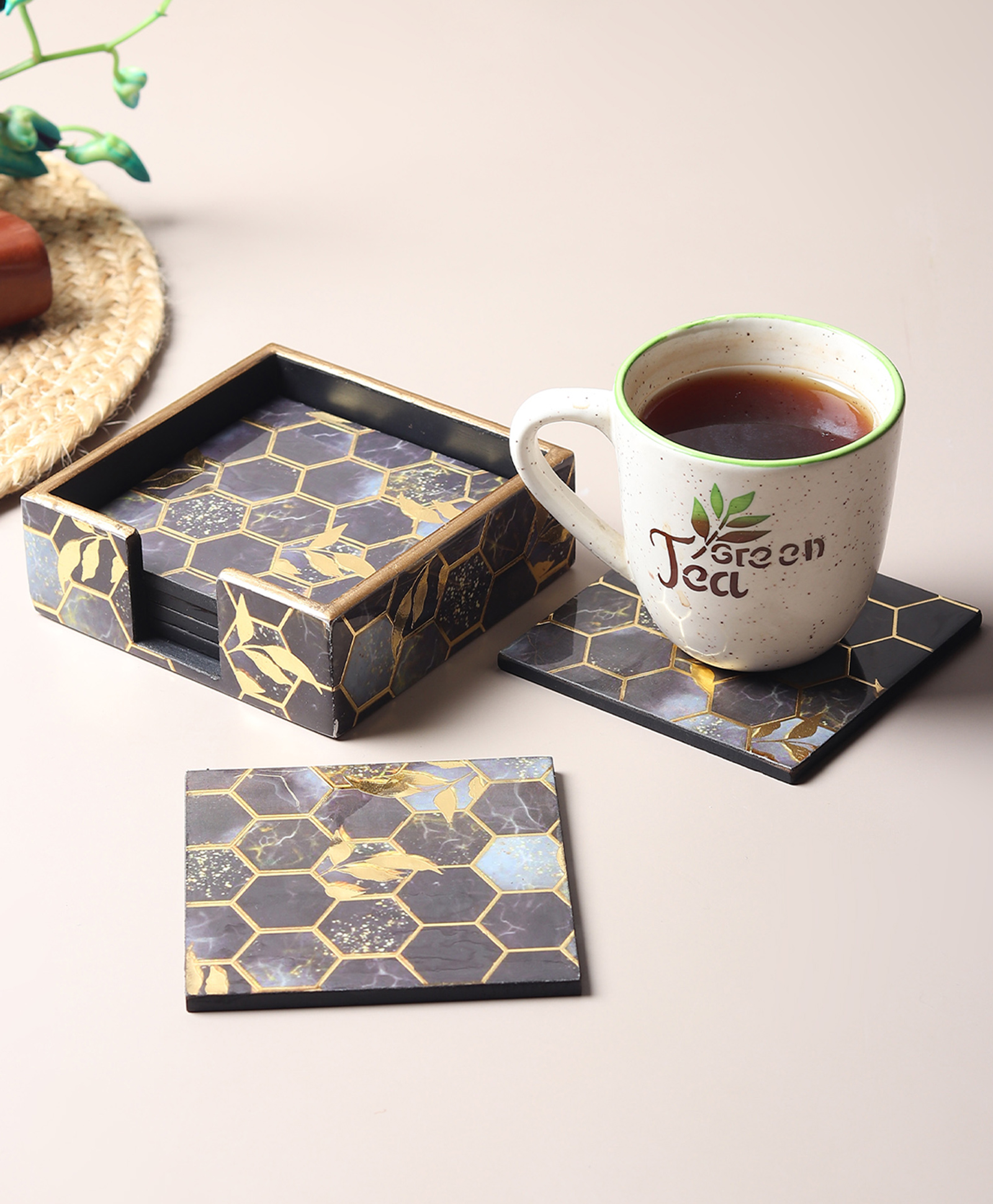de maison decor De Maison Décor Gilded Hive Coaster Set of 4-picture-24
