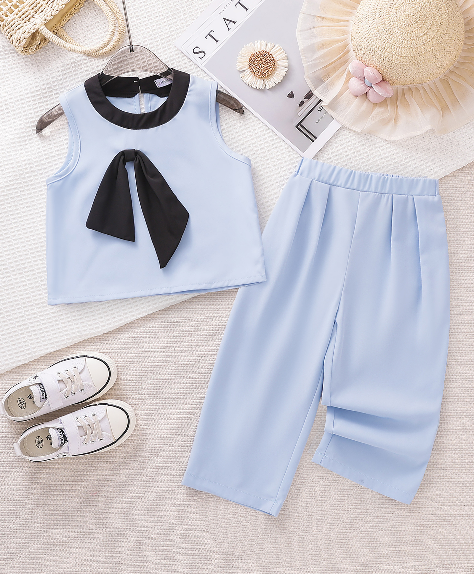 Mark & Mia Sleeveless Top & Pant Set - Light Blue-picture-15