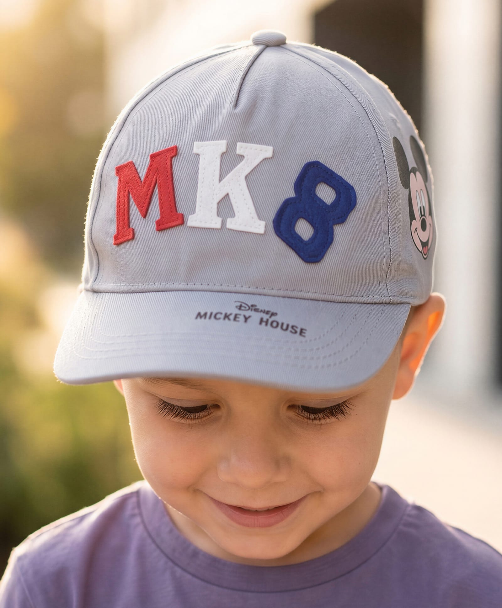Babyhug Disney 100% Cotton Woven Summer Cap With Micky Mouse Graphics Grey - Diameter 19 cm-picture-35
