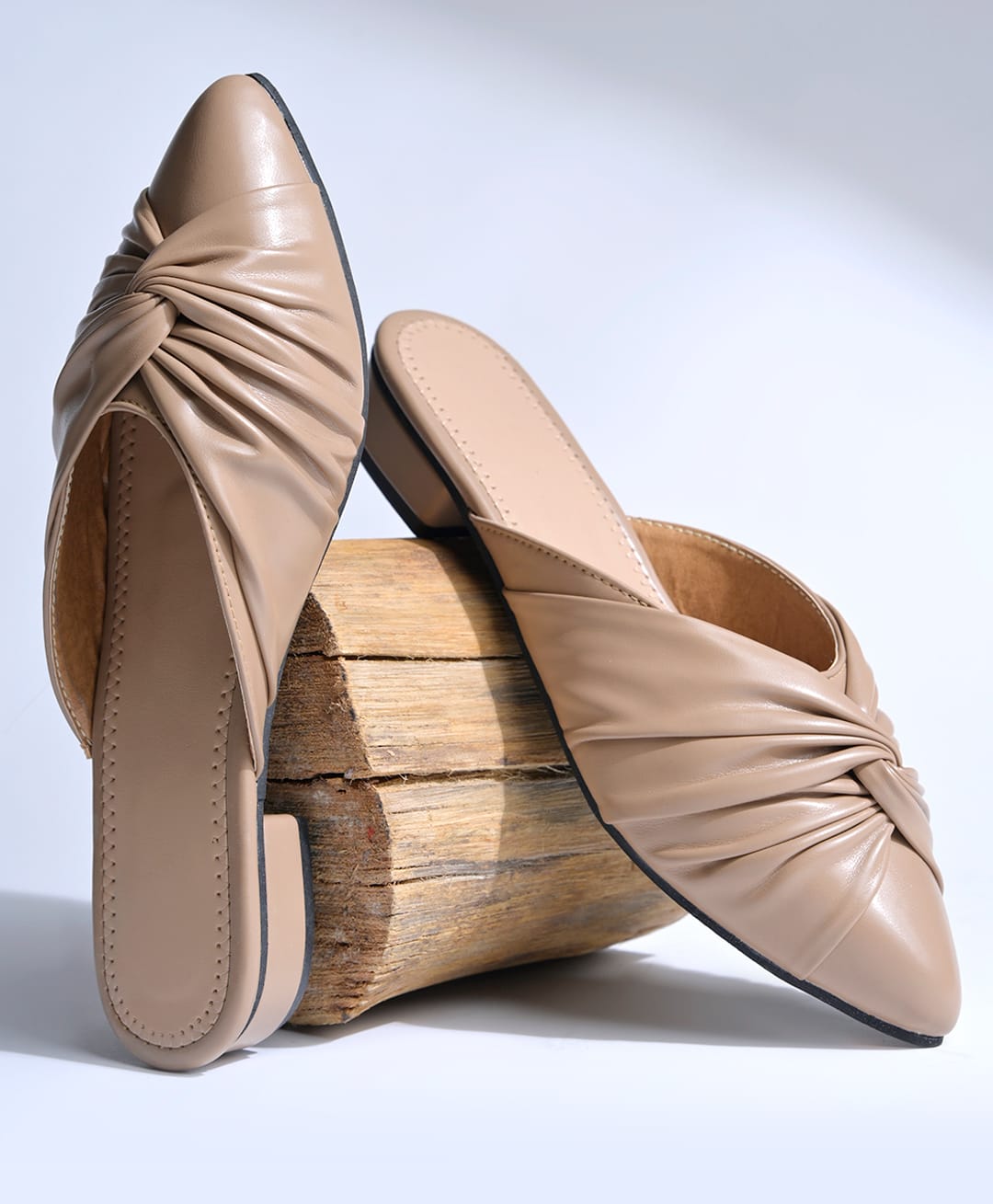 NZS Knot Detailed Slip On Mules - Beige-picture-11