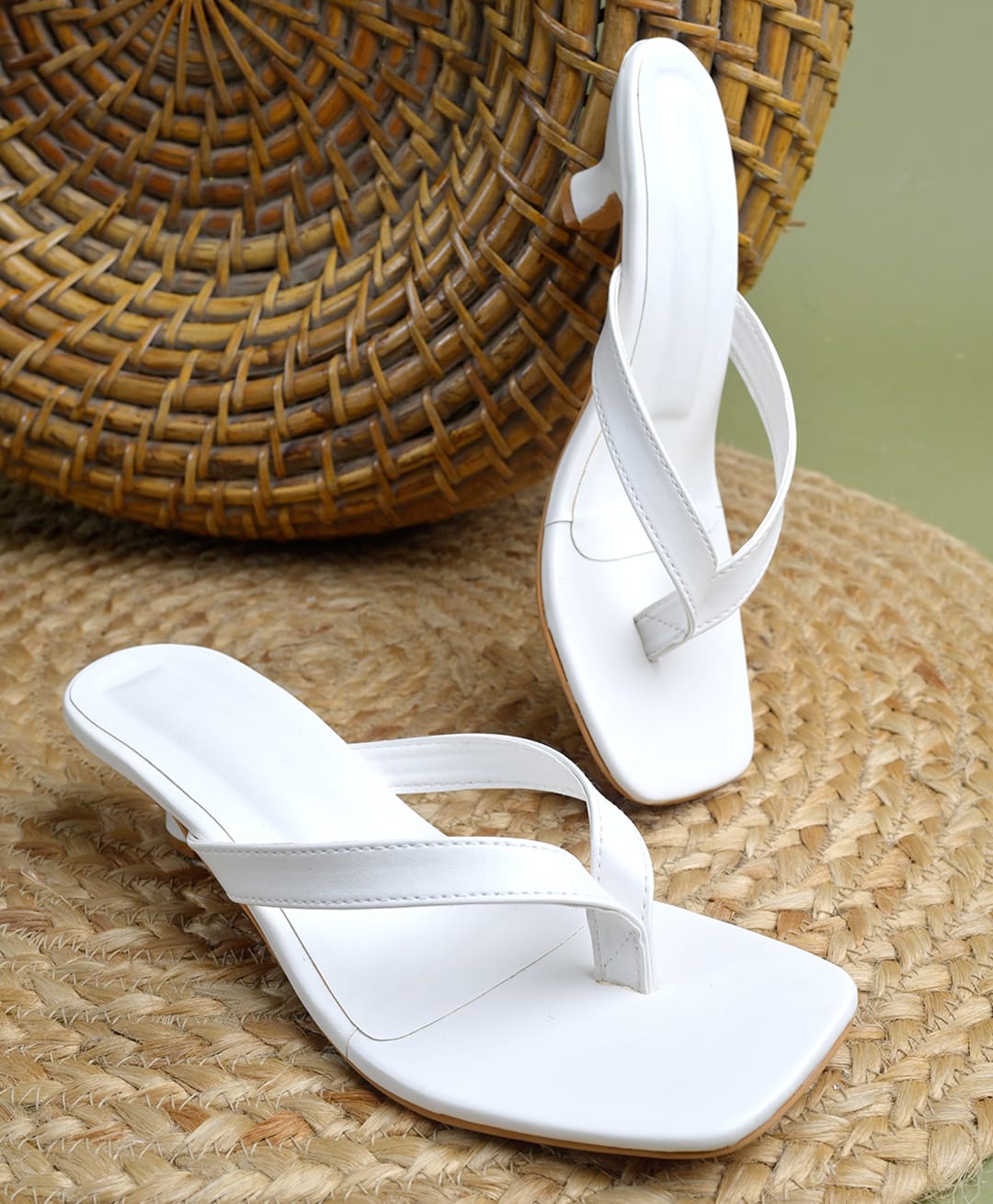 NZS Solid Heels Sandals - White-picture-20