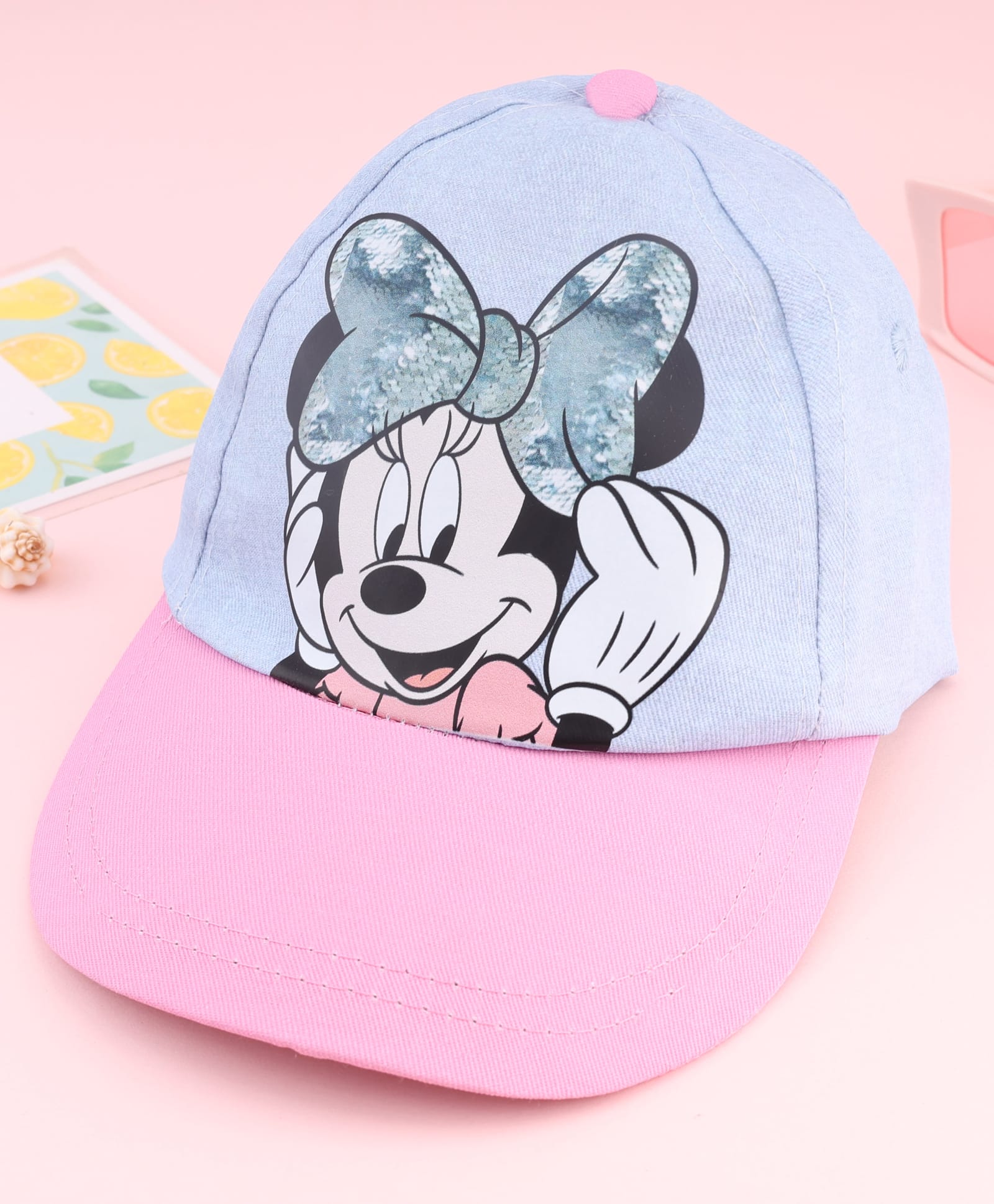 Babyhug Disney Summer Cap With Minnie Mouse Graphics Multicolor - Diameter 18 cm