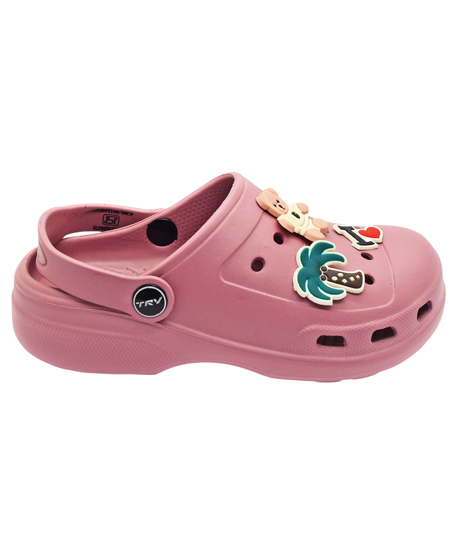 TRV Teddy & Tree Applique Detailed Perforated Slingback Clogs - Pink-picture-12