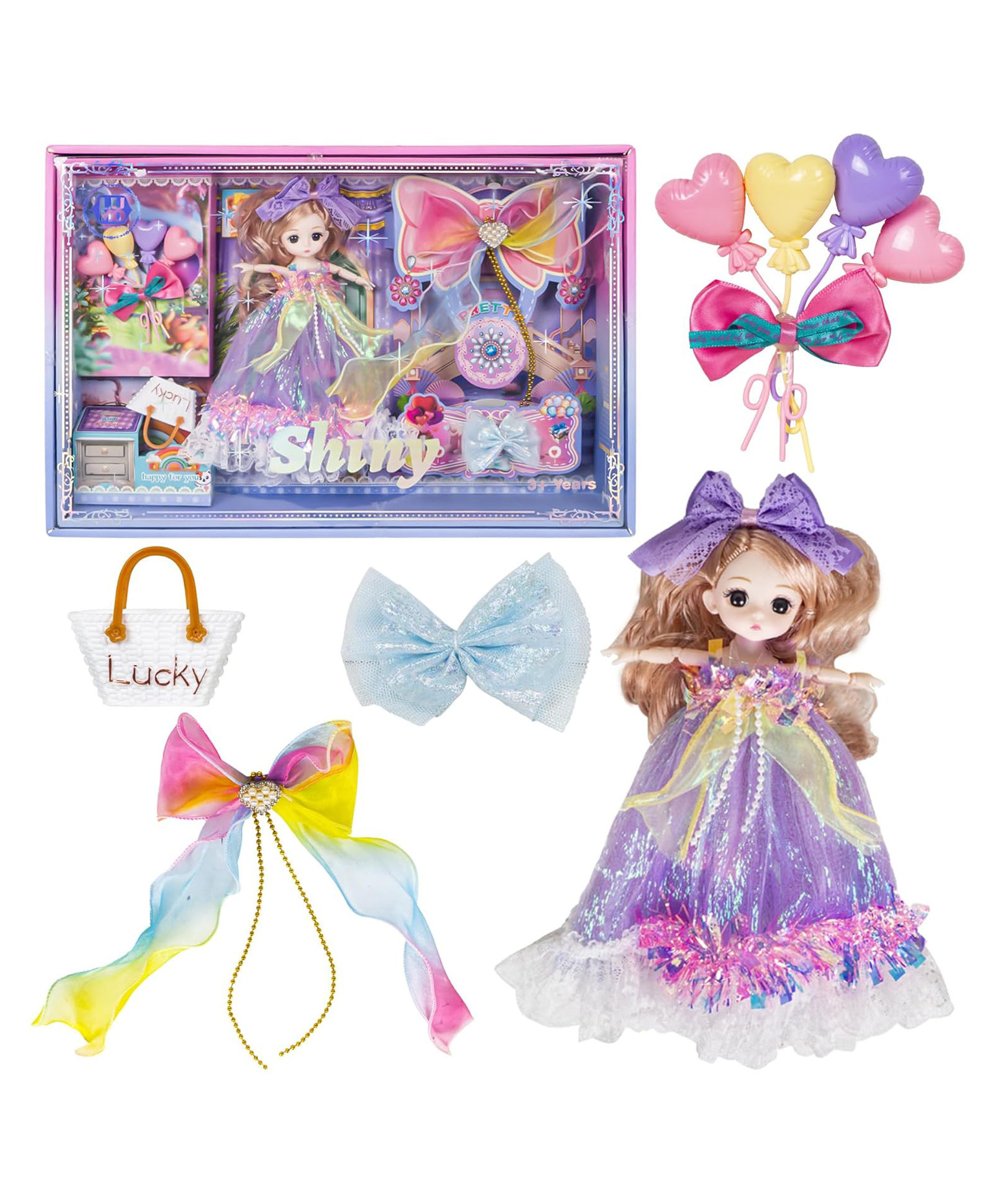 Elecart Doll Set for Girls with Accessories | Stylish Fashion Doll with Long Hair & Movable Joints | Pretend Play Toy with Hair Clips & Dress-Up Accessories | Gift for Kids Girls-picture-35