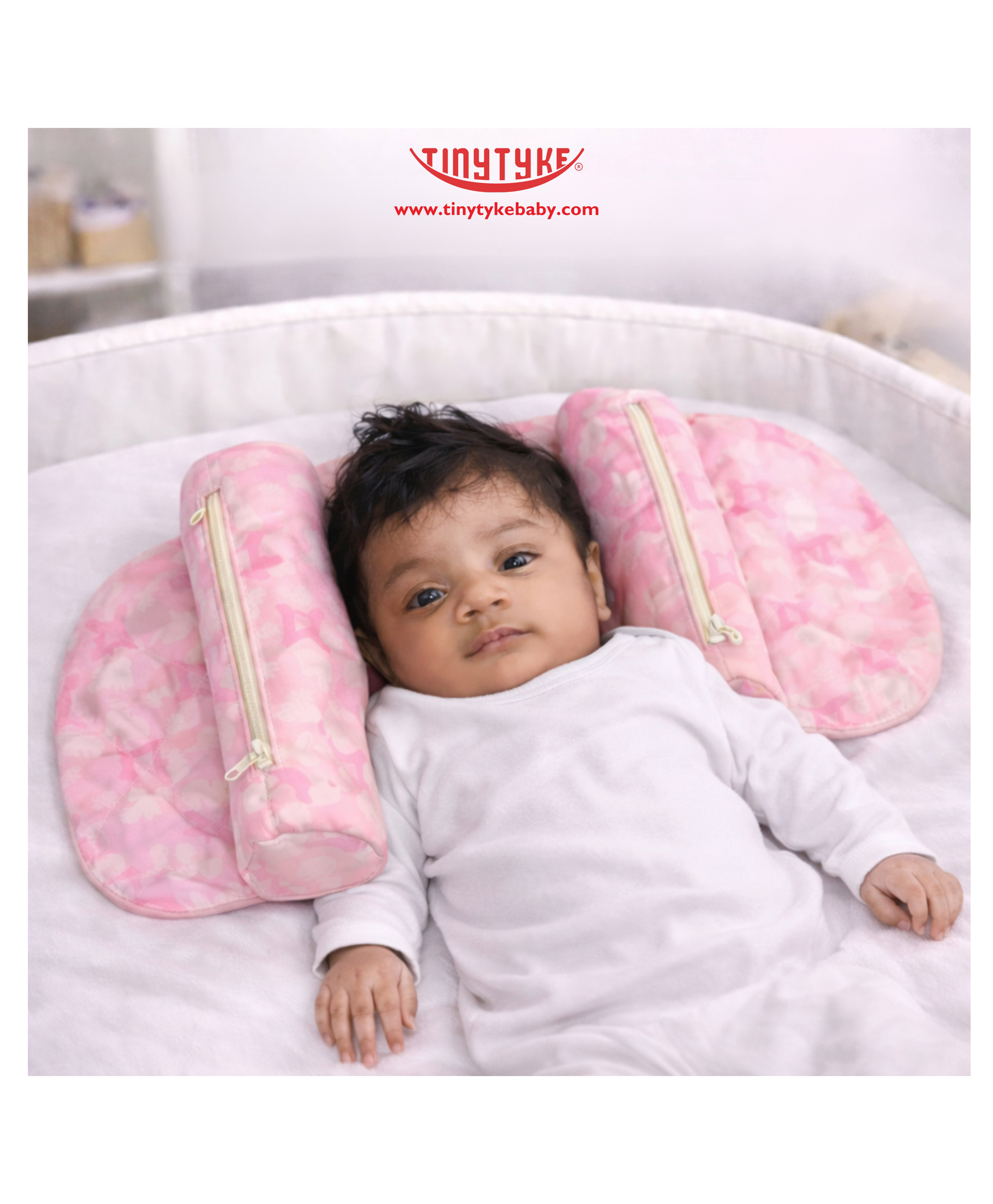 TinyTyke- Baby Head Hug Sliding Pillow | Sliding Adjustability | Head Alignment | Pink-image-28