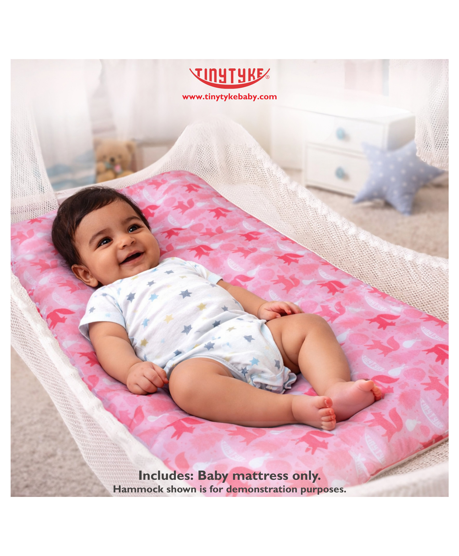 TinyTyke Baby Premium Hammock Mattress | Plush Comfort | Pink