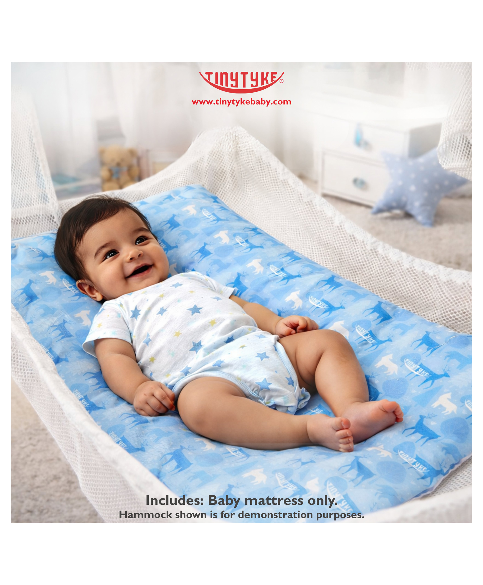 TinyTyke Baby Premium Hammock Mattress | Plush Comfort | Blue