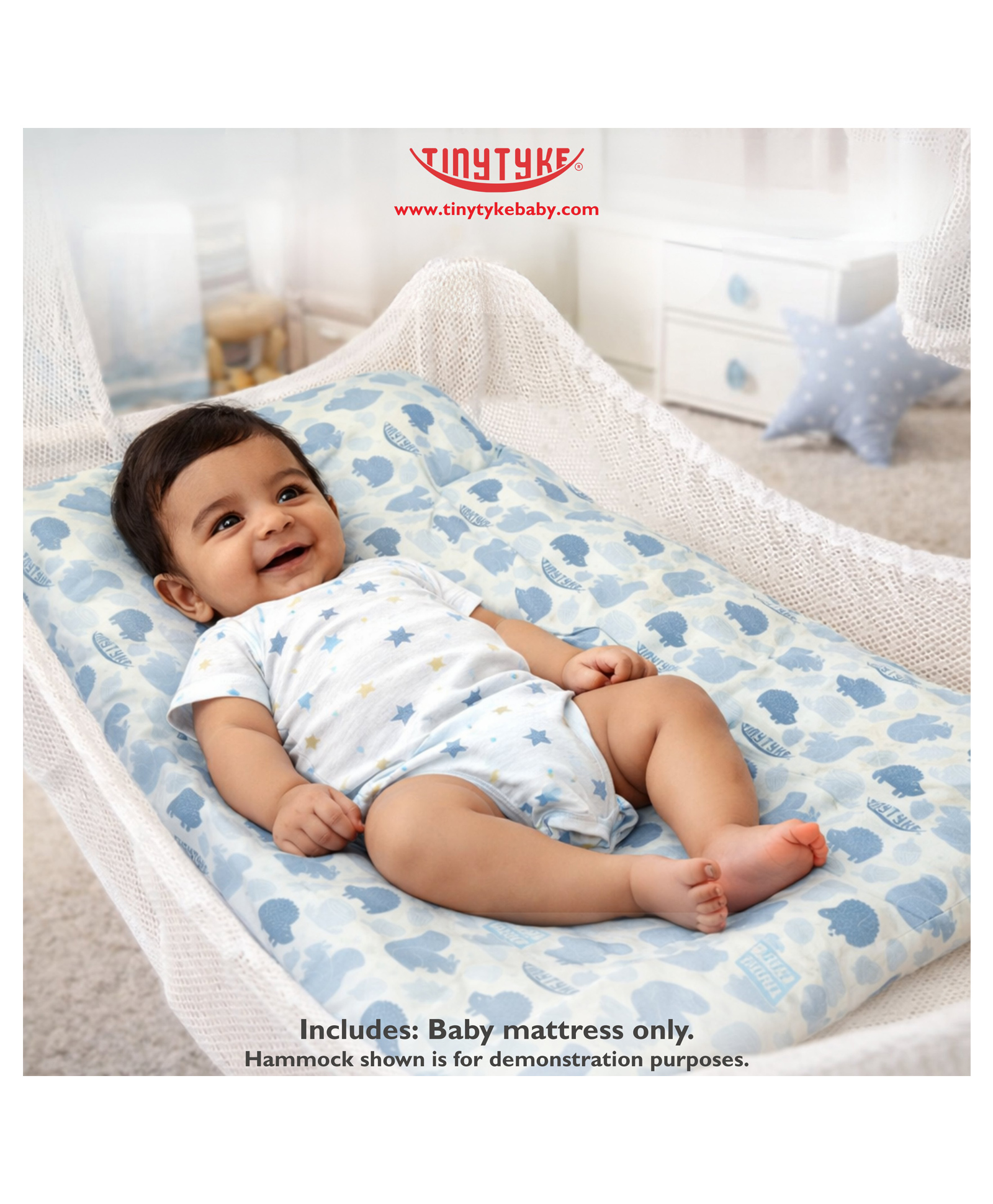 TinyTyke Baby Premium Hammock Mattress | Plush Comfort | Grey