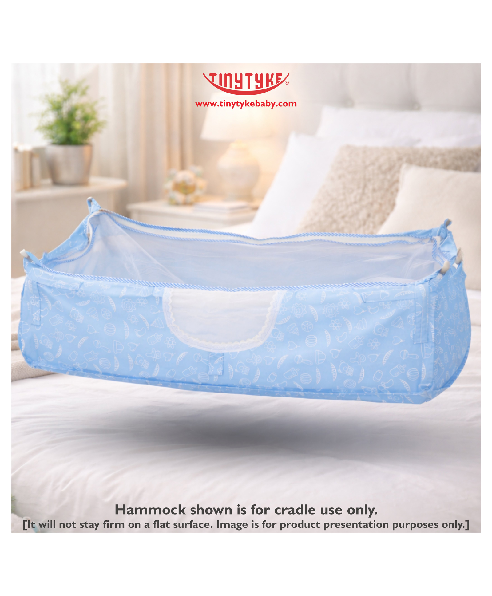TinyTyke Baby Square Hammock | Mattress | Pipe Kit | Blue