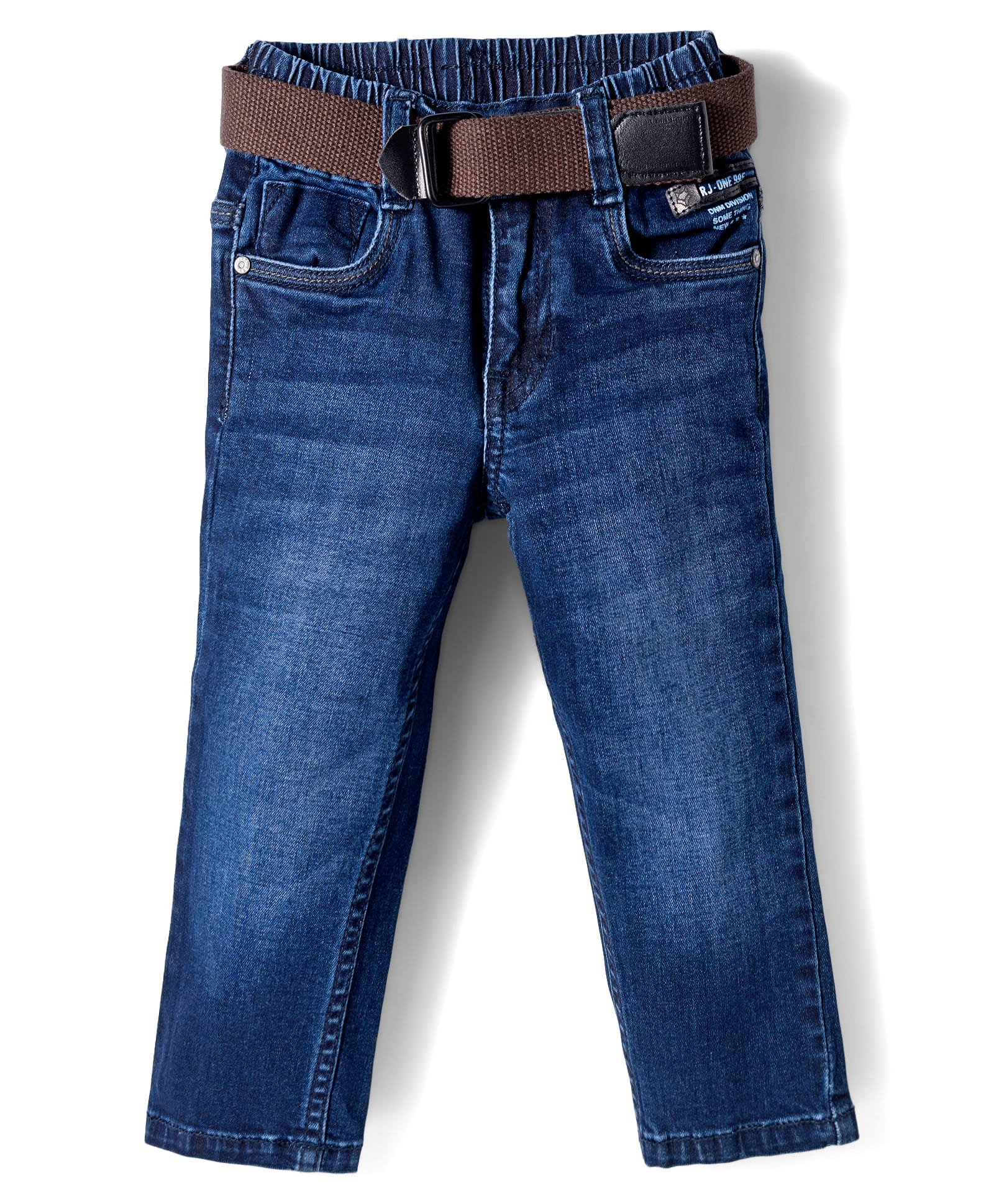 Ruff Denim Full Length Washed Jeans With Belt - Navy Blue-picture-11