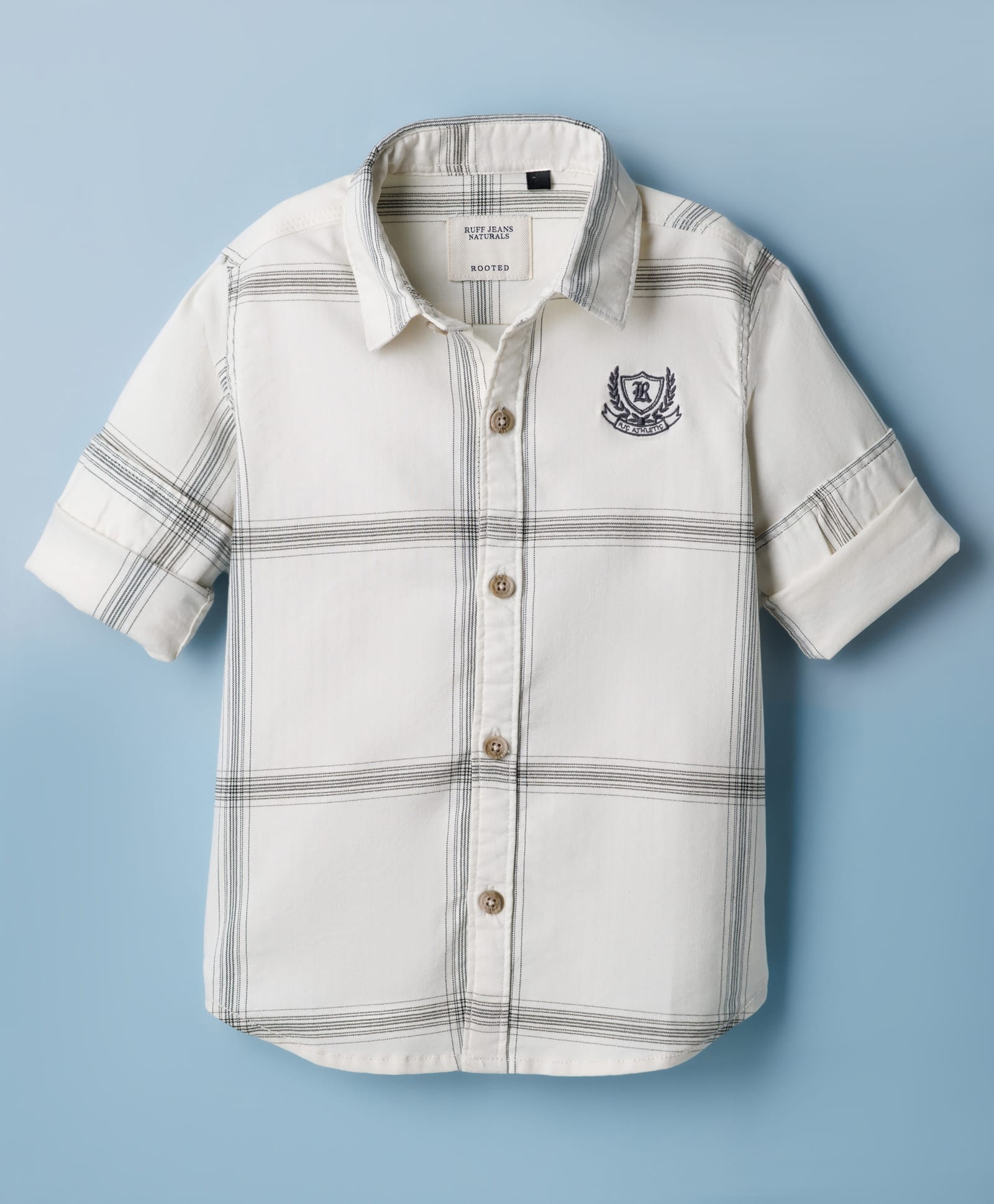 Ruff Twill Knit Full Sleeves Checkered Shirt - Cream-image-11