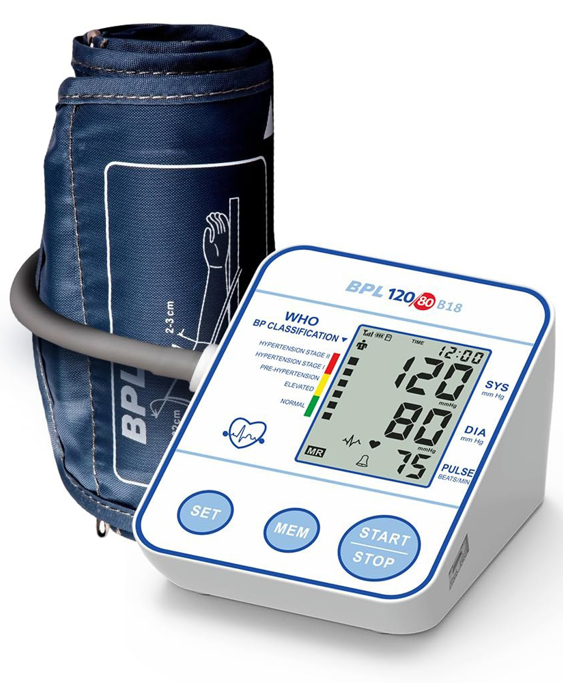 BPL Medical Technologies 120/80 B18 Digital Blood Pressure Monitor with USB Compatibility Automatic (White) | CE Certified-picture-12