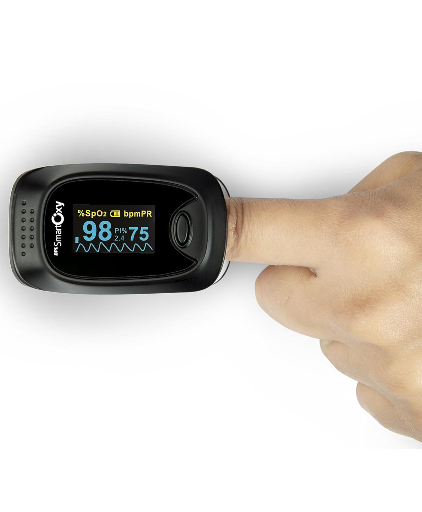 BPL Medical Technologies Smart Oxy Finger Tip Pulse Oximeter (Black)|High Accuracy|SPO2|Perfusion Index| OLED Display| CE Certified| Heart Rate| - BLACK-image-15