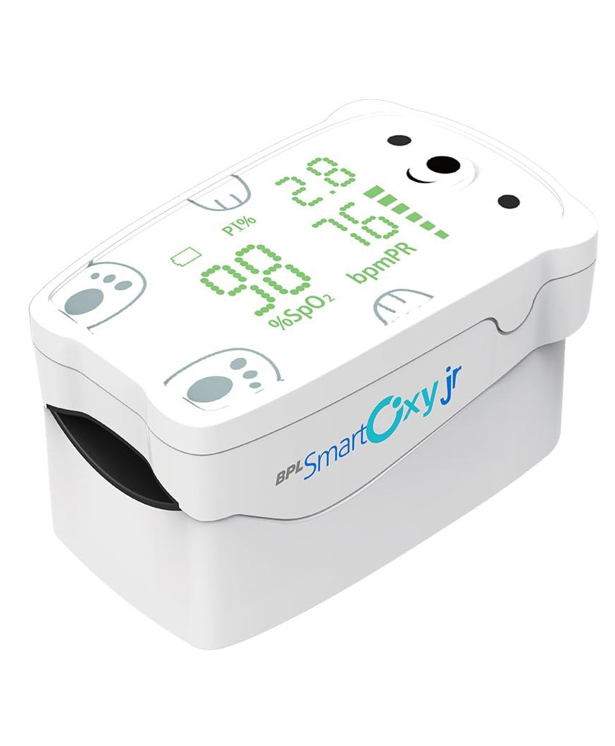BPL Medical Technologies Smart Oxy Jr. Fingertip Pulse Oximeter - White-image-2