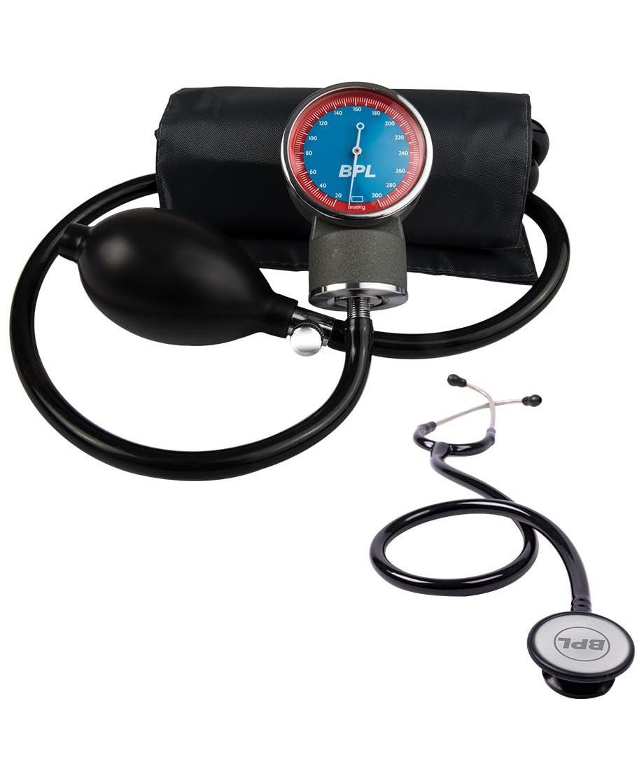 BPL Medical Technologies Aneroid Sphygmomanometer Manual Blood Pressure Monitor and ST-01 DIA Cast Stethoscope-picture-11