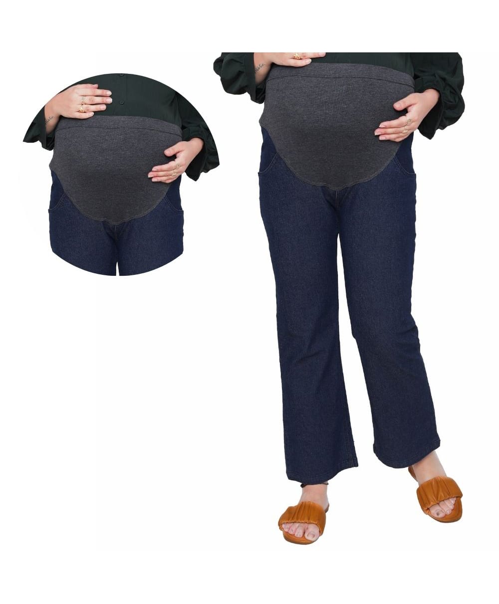 Mama & Bebe Denim Maternity Jeans - Dark Blue