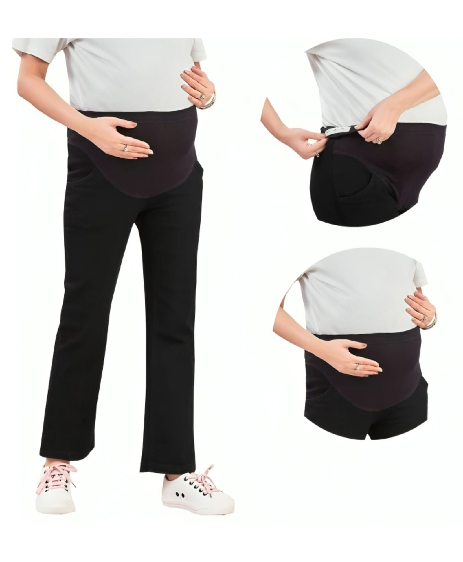 Mama & Bebe Denim Maternity Jeans - Black-picture-25