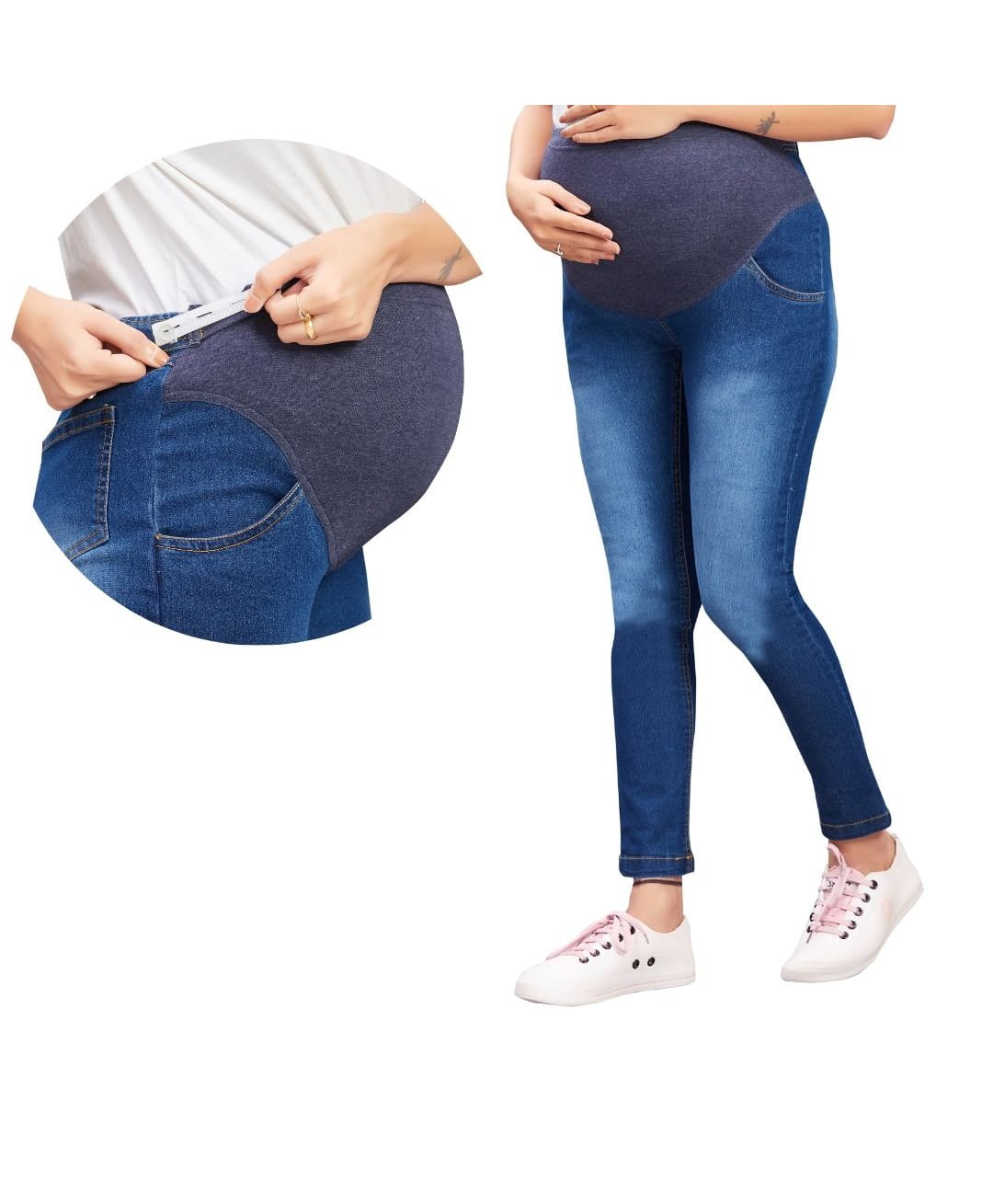 Mama & Bebe Denim Maternity Jeans - Dark Blue