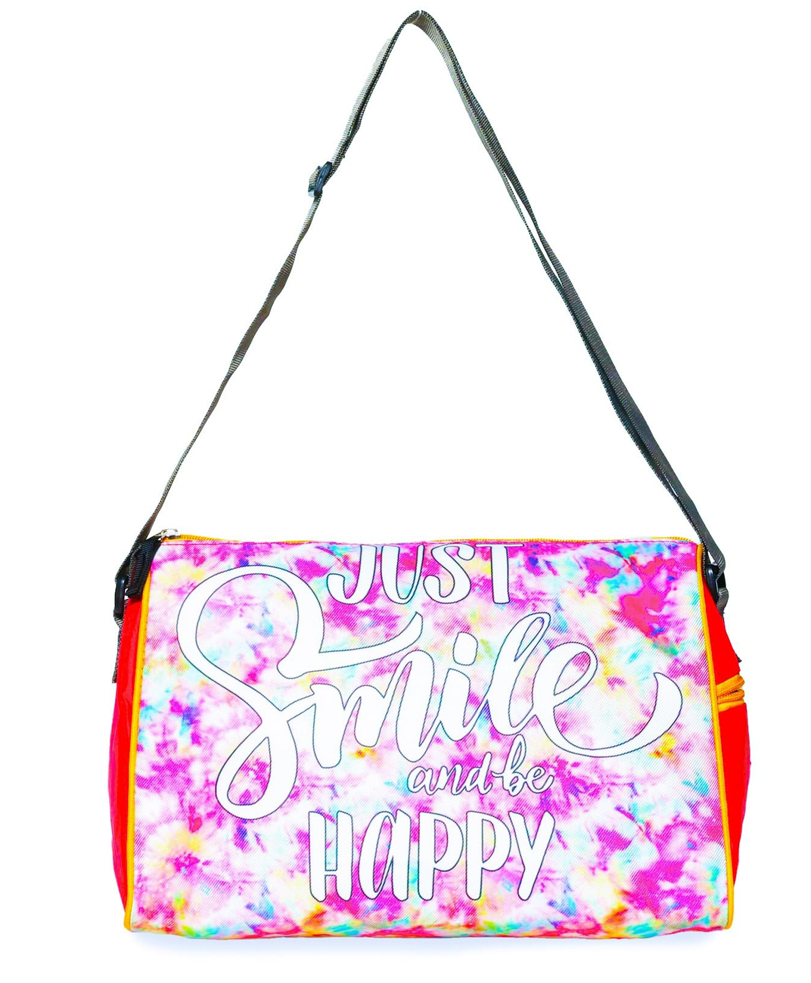Echo Boomers Smile Printed Waterproof Gym Bag, Fitness Duffel Bag, Travel Bag Fitness Backpack,Ideal for Swimming, Gym, Travel, Picnic, Sports, with Adjustable Shoulder Strap for Men & Women (Pink)-image-46