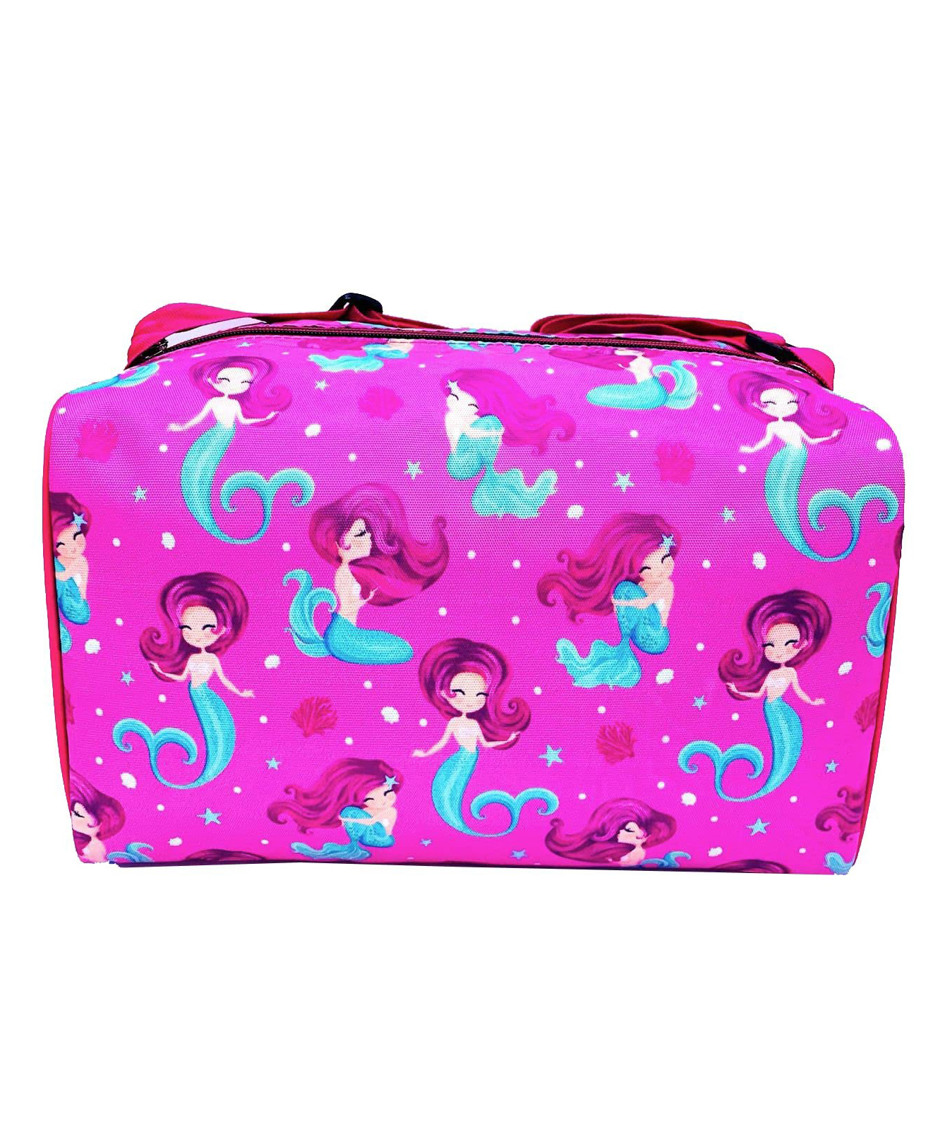 Echo Boomers Mermaid Printed Waterproof Gym Bag, Fitness Duffel Bag, Travel Backpack, Ideal for Swimming, Gym, Travel, Picnic, Sports, with Adjustable Shoulder Strap for Men & Women Pink-image-3