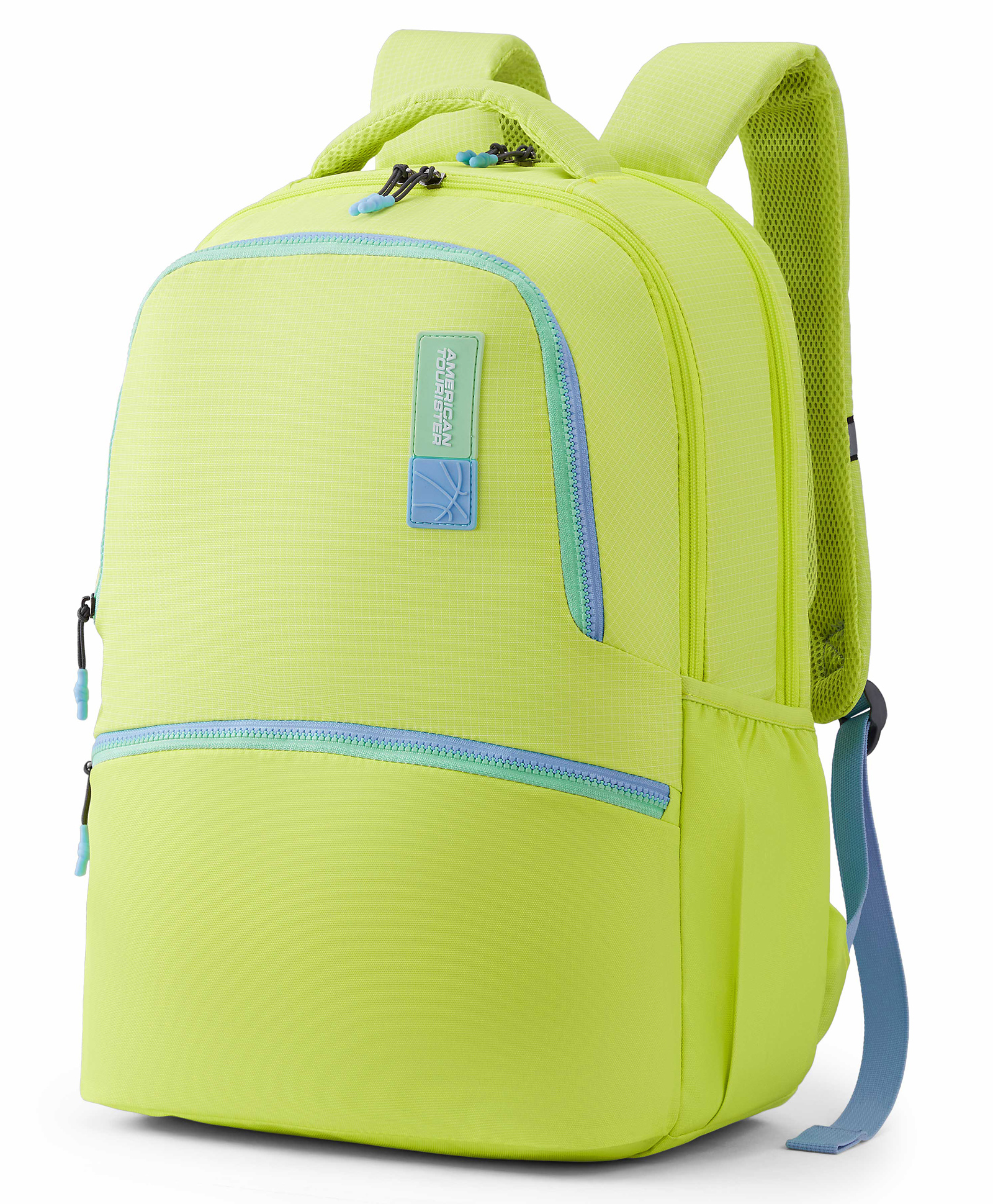 American Tourister Height 19 Inches Uni-Prim 32 Litres Backpack With 2 Back Compartments & 2 Front Pockets - Neon Yellow-image-31