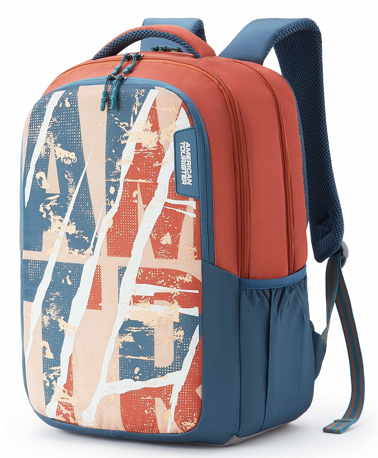 American Tourister Height 19 Inches Stan Style 35 Litres Backpack With 3 Compartments - Rust Orange & Green-image-35