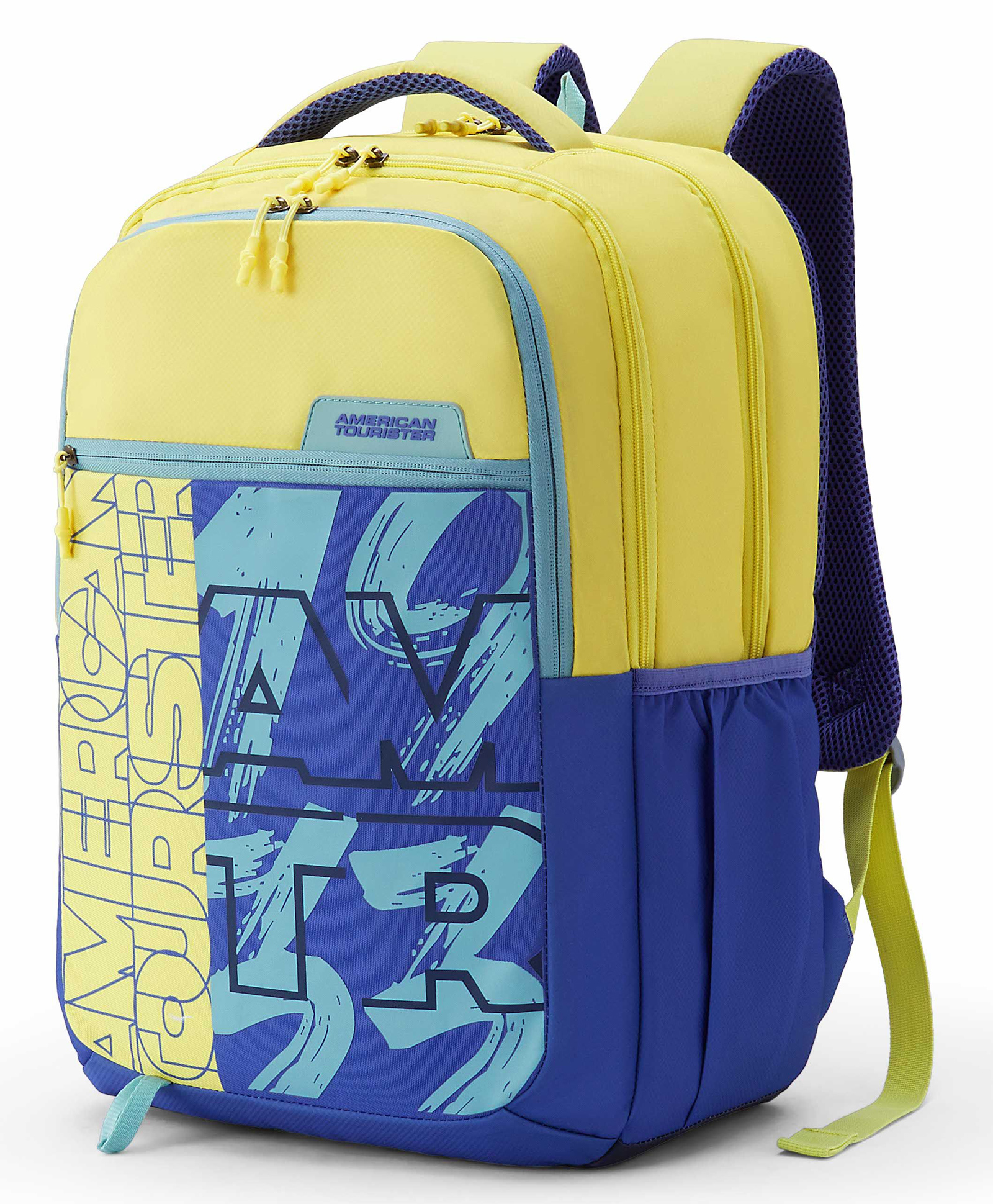 American Tourister 19 Inches Stan Style 35 Litres Backpack With 3 Compartments - Yellow & Teal-image-46