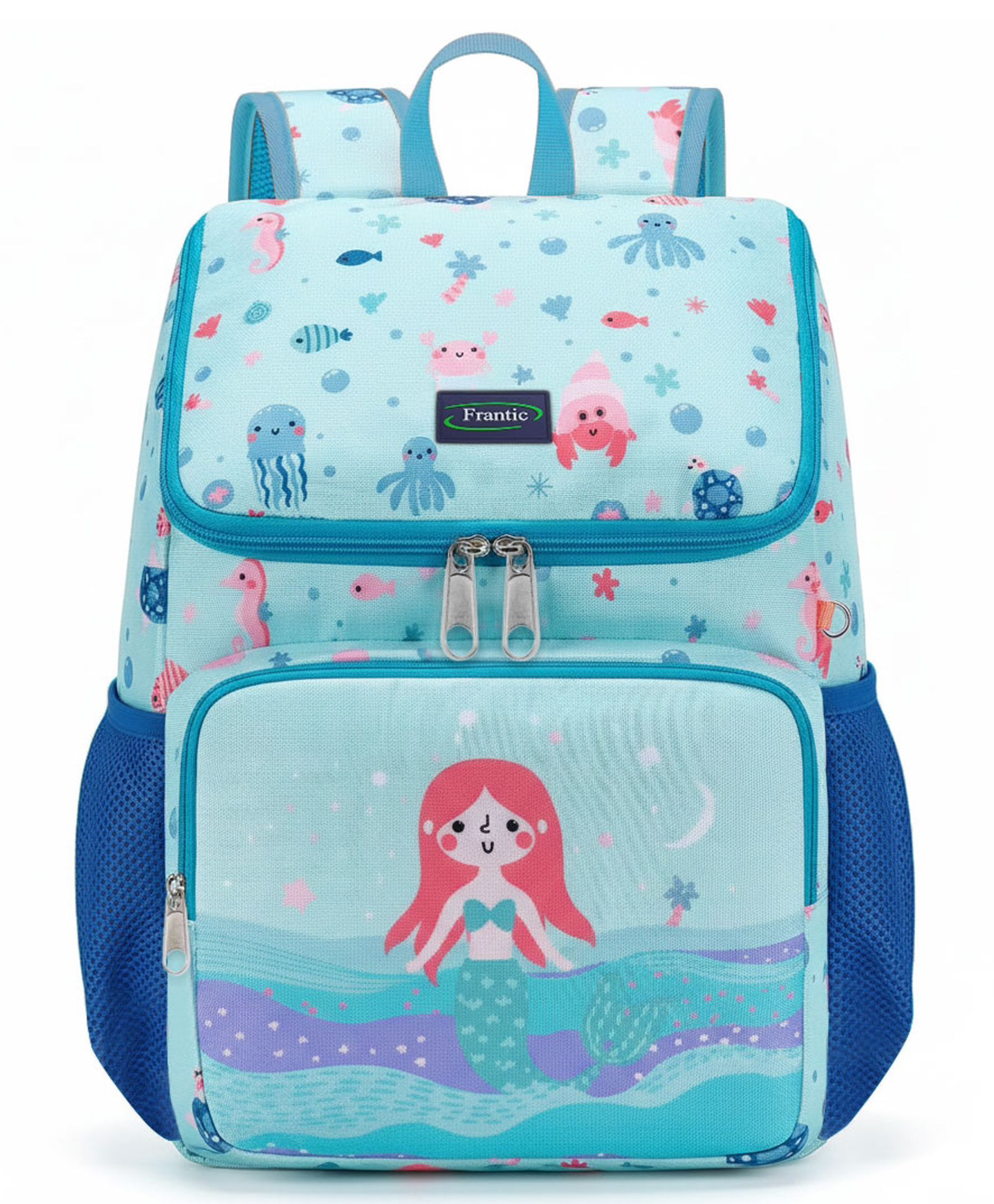 Frantic Height 16 Inches Premium Quality Fish World School Bag For Kids - Blue-picture-18