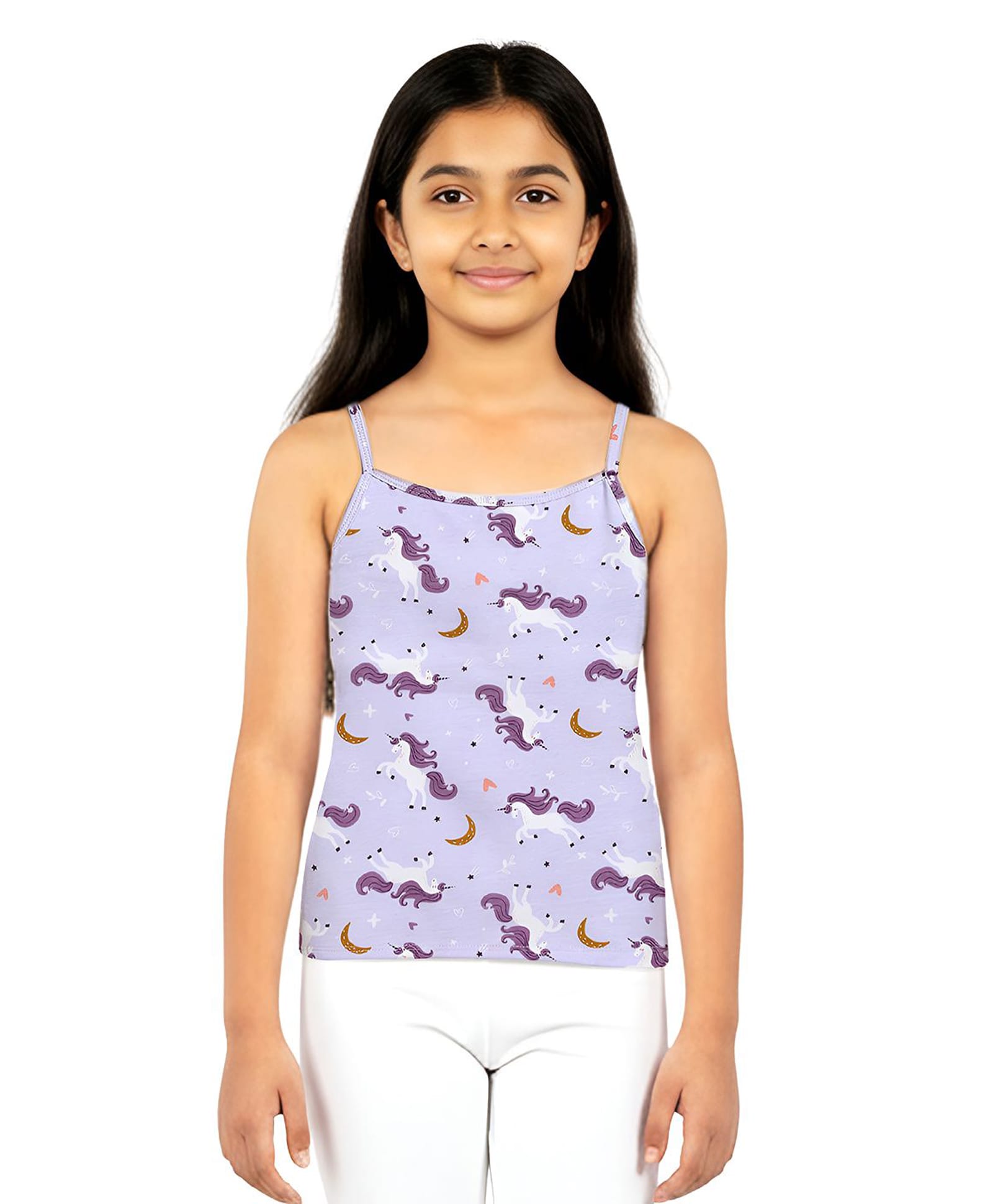 Mackly Cotton Elastane Knit Sleevesless Unicorn Printed Slip - Lavender-picture-38