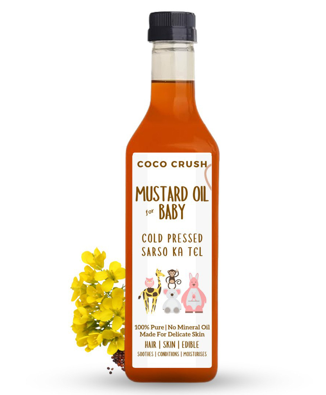 COCO CRUSH Cold Pressed Mustard Oil for Babies | Pure & Natural Hair, Body Massage Oil | 500 ml-picture-15