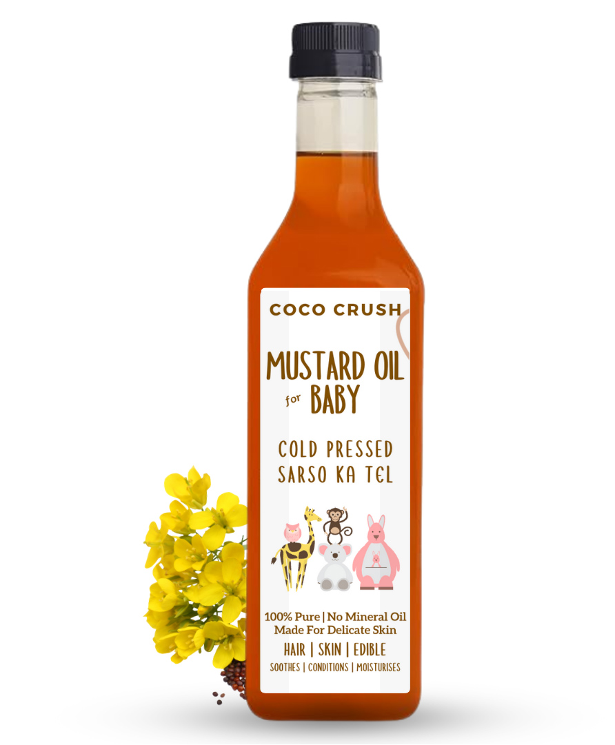 COCO CRUSH Cold Pressed Mustard Oil for Babies | Pure & Natural Hair, Body Massage Oil | 1Ltr-image-31