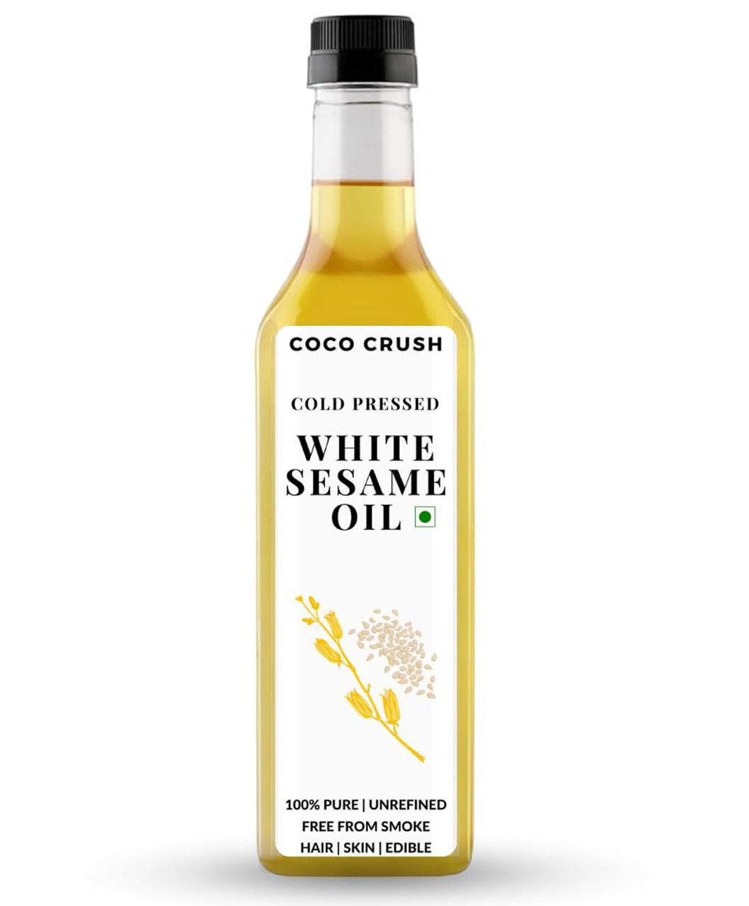 COCO CRUSH Cold Pressed White Sesame Oil | 100% Natural | Hair, Face, Body, Baby Massage | 1000 ml-image-39