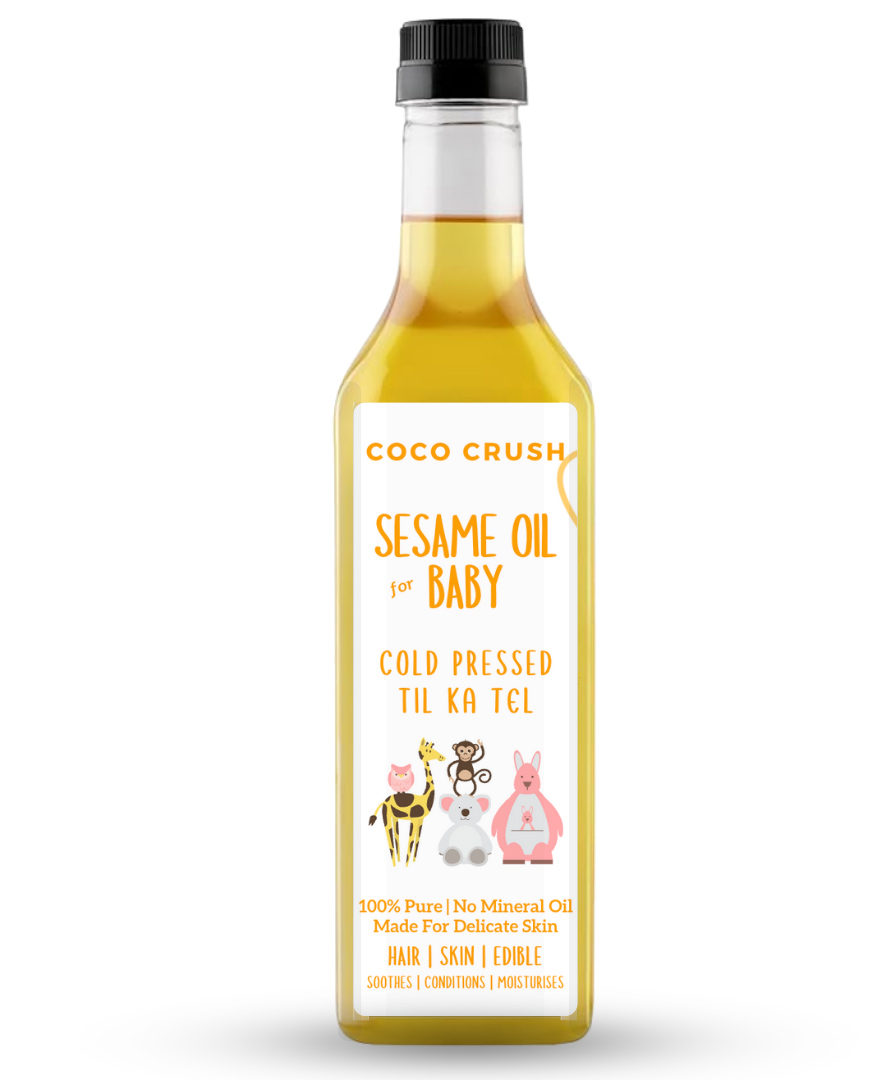 COCO CRUSH Cold Pressed Sesame Oil for Babies | Pure & Organic Hair and Body Massage Oil (500 ml)-picture-25