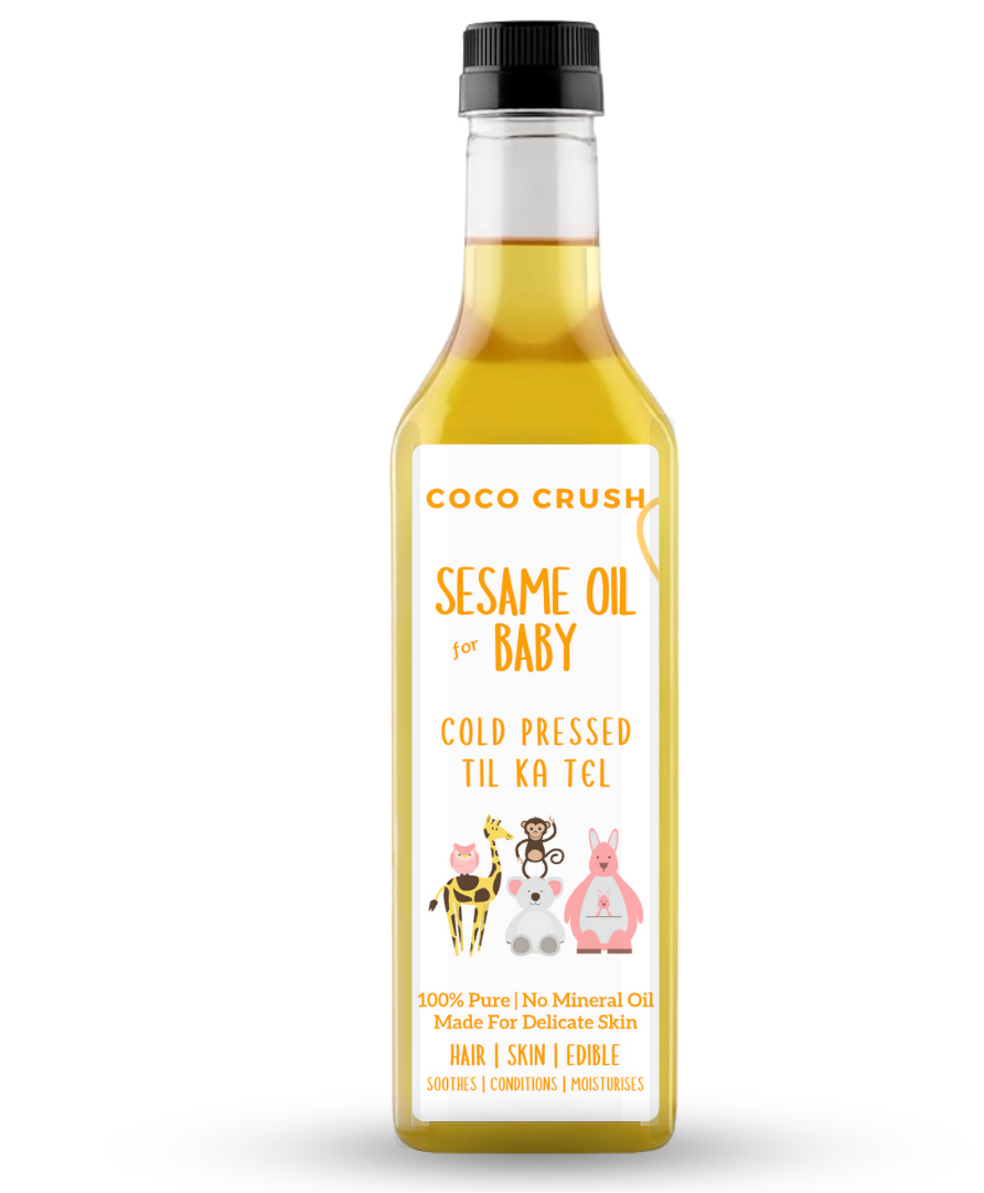 COCO CRUSH White Sesame Oil for Massage | Cold-Pressed, 100% Pure, & Natural | Skin, Hair 1000ml-image-30