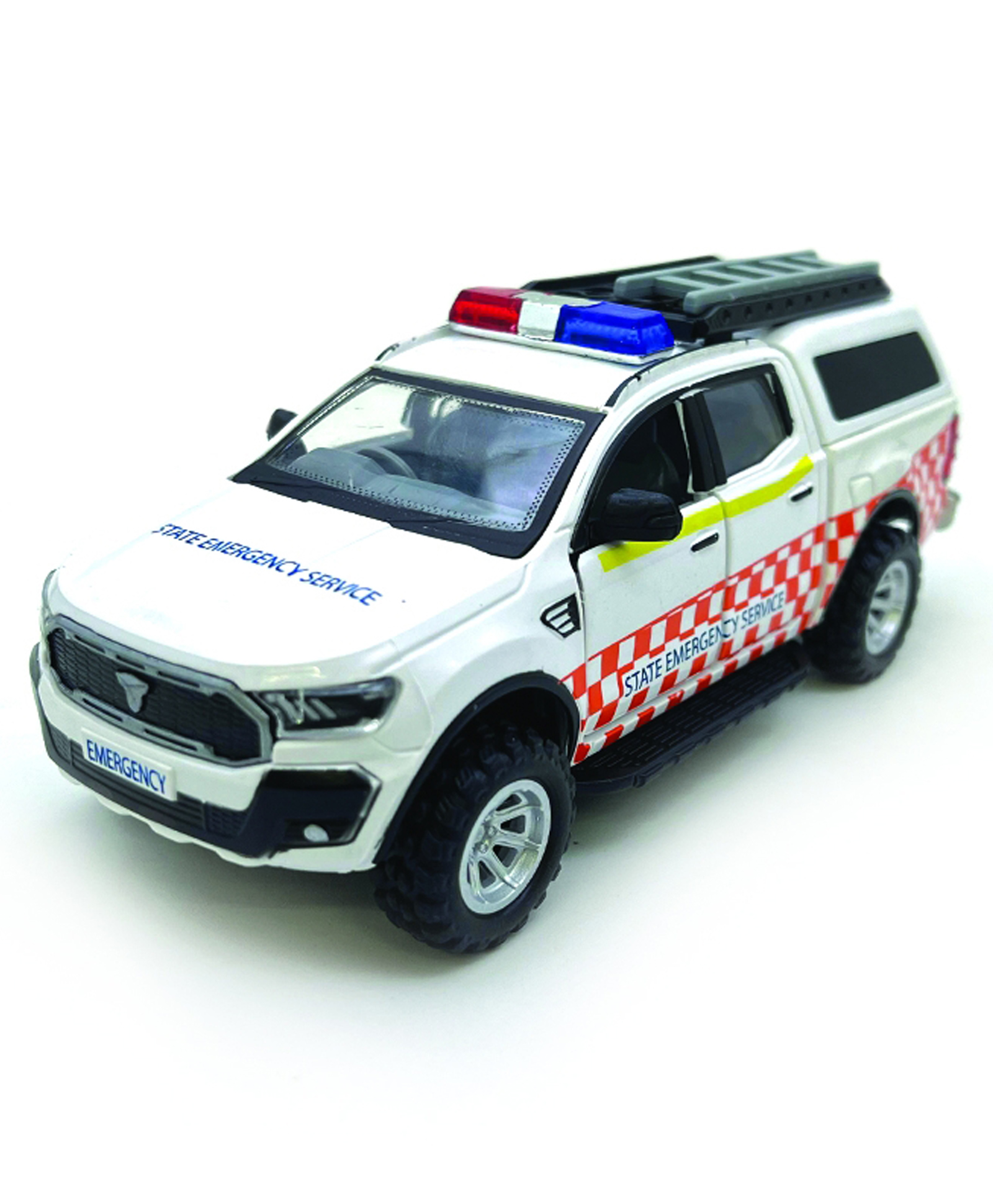 Centy State Emergency Service UTE Pull Back Toy Car with Door Openable - Multicolour-image-5