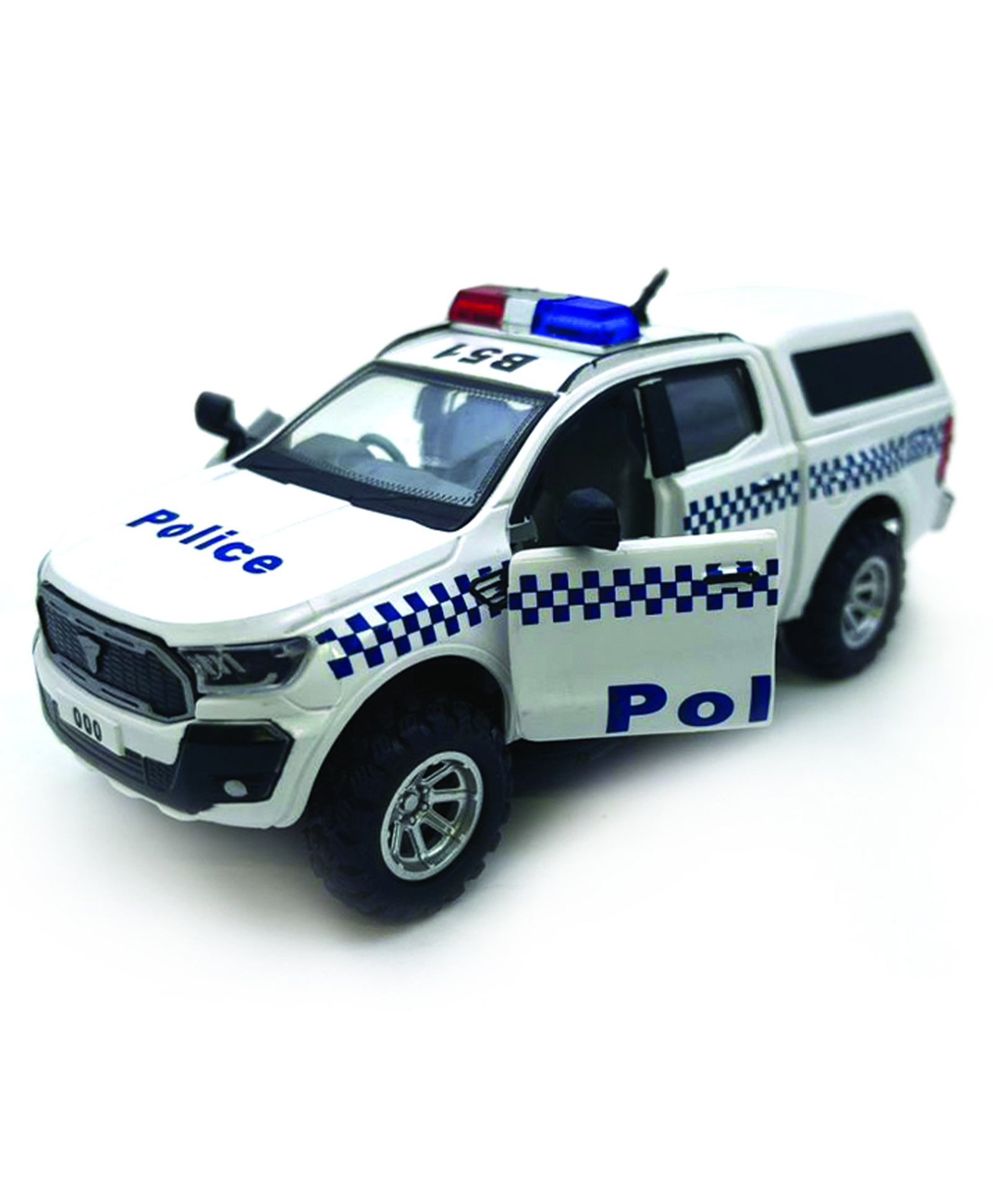 Centy Australian Police UTE Pull Back Police Toy Car with Door Openable - White & Blue-picture-42
