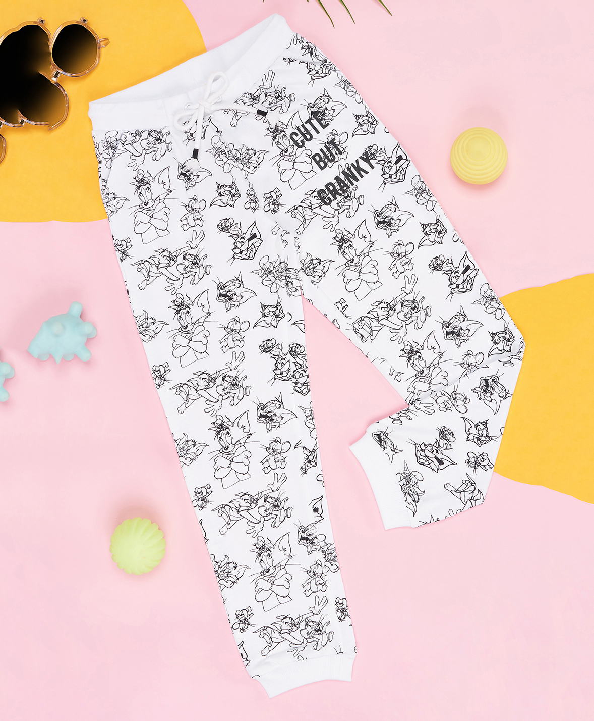 Pantaloons Junior Cotton Knit Warner Bros Featuring Tom & Jerry Printed Pant - White-picture-14